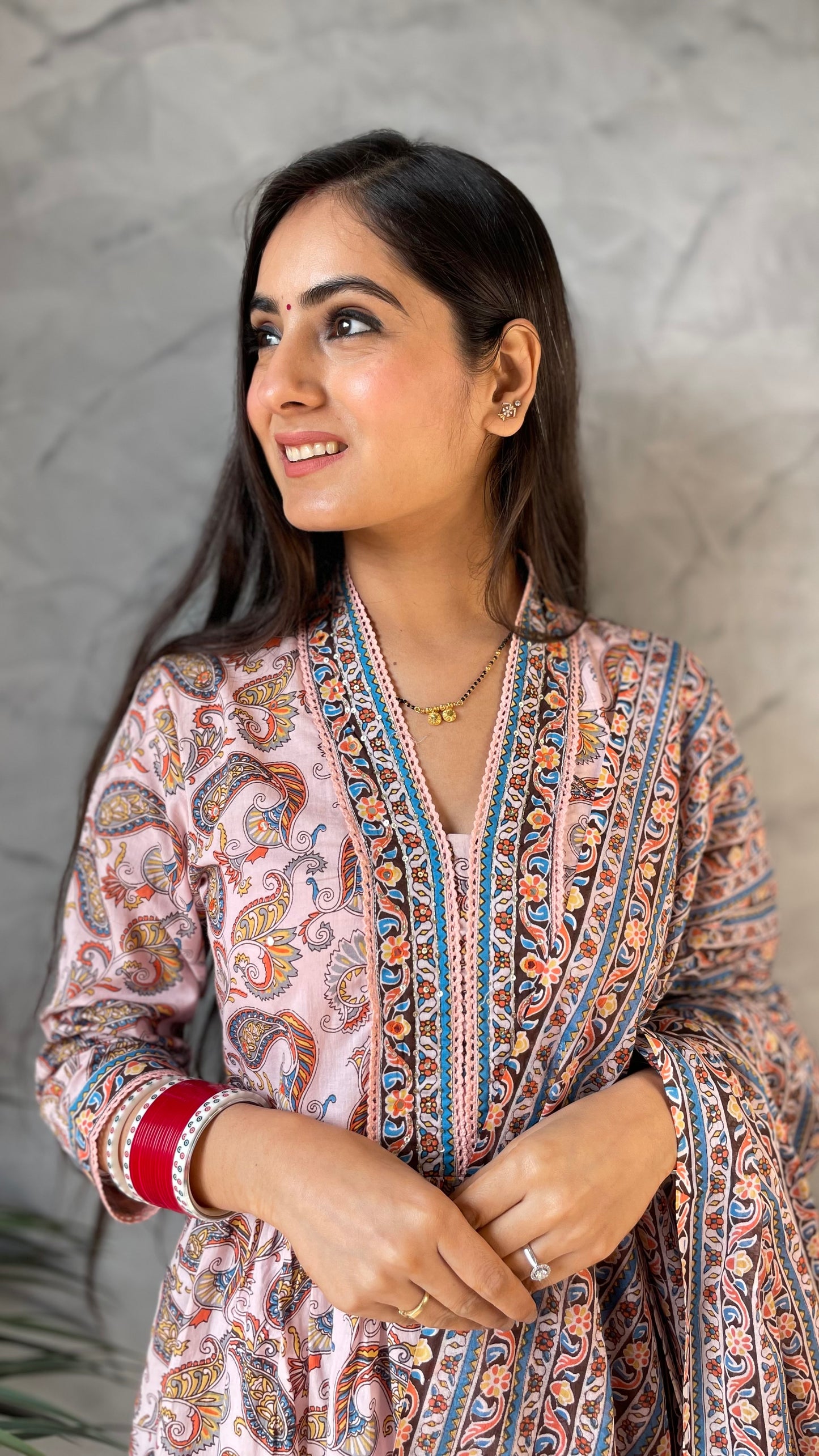 Kajal Peach Printed Suit