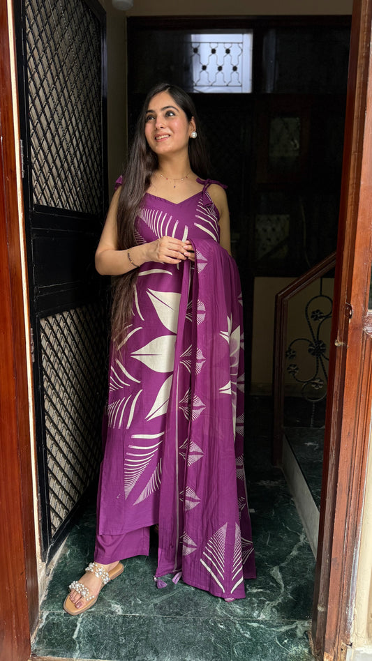 Chhavi Purple Strap Suit