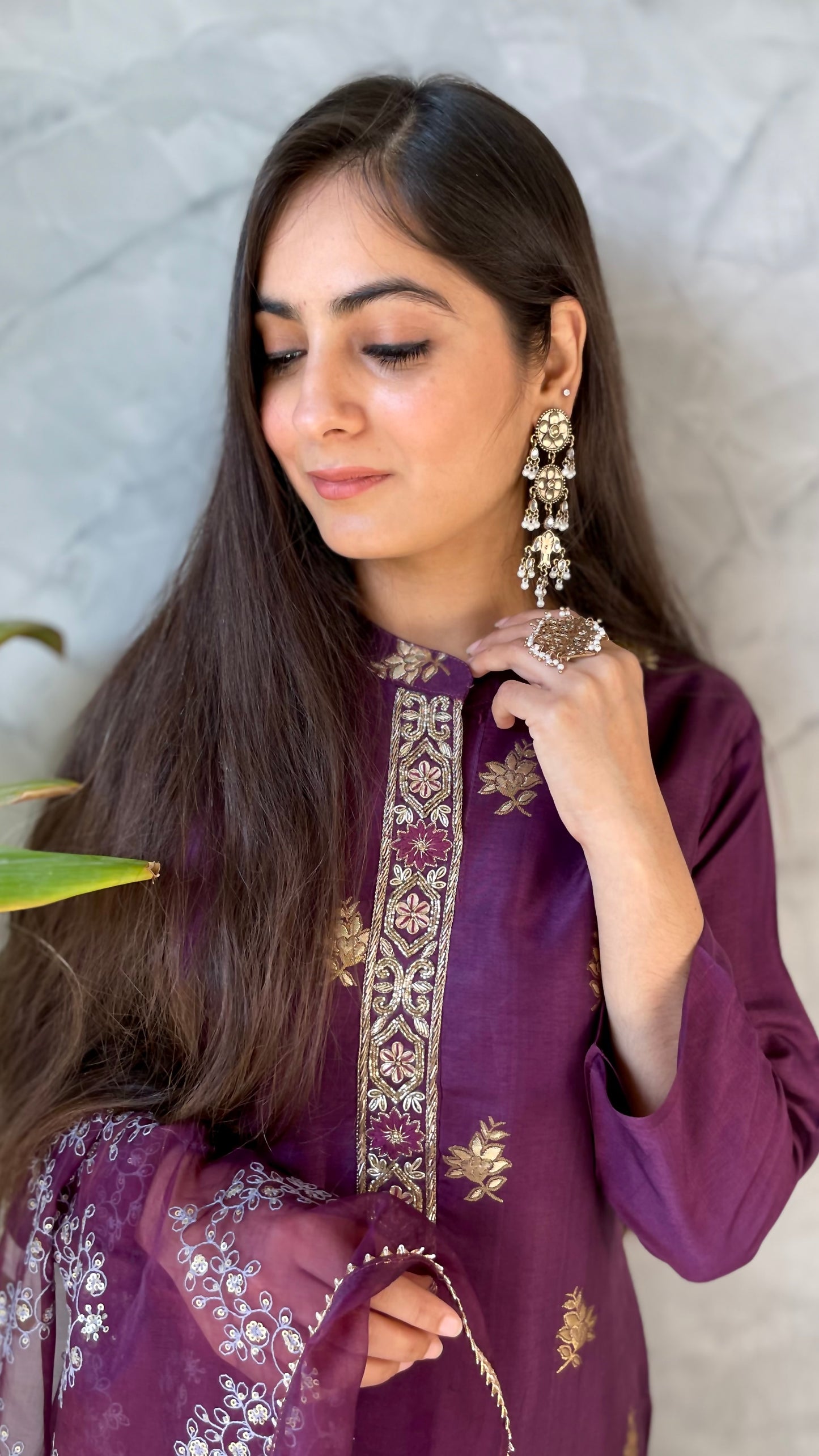 Payal Wine Silk Suit