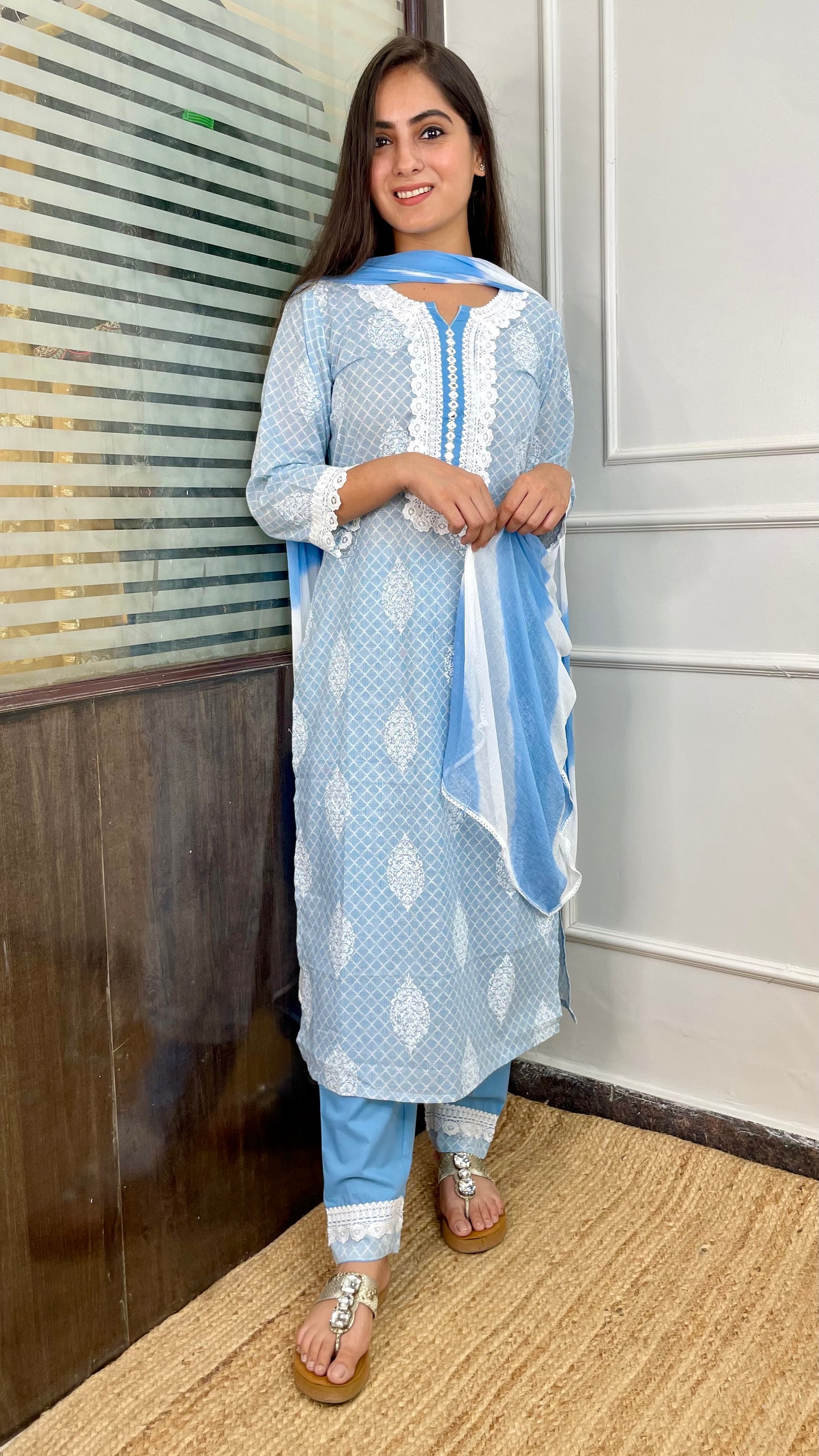 Arohi Blue Lace Suit