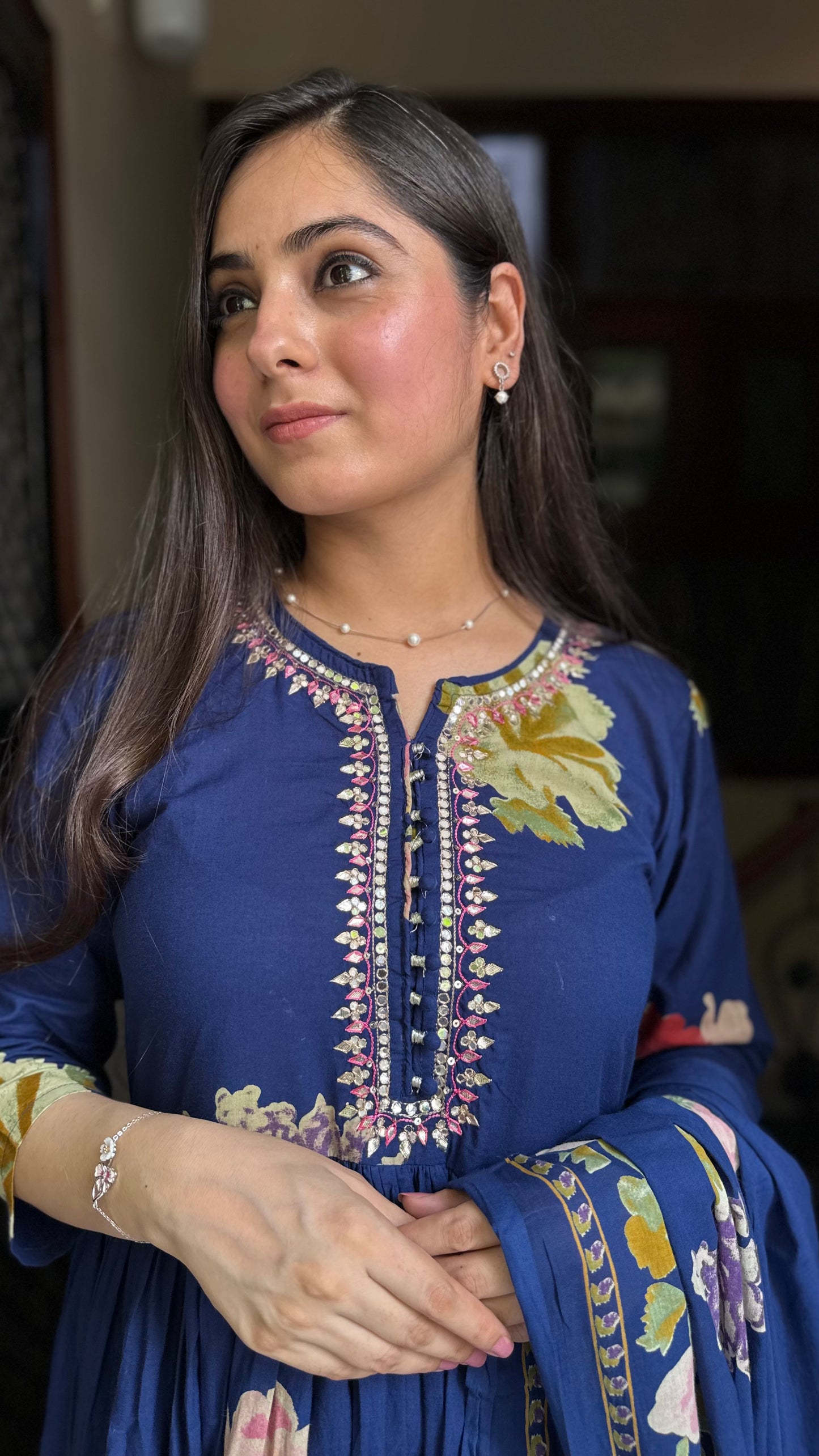 Veena Blue Flared Suit