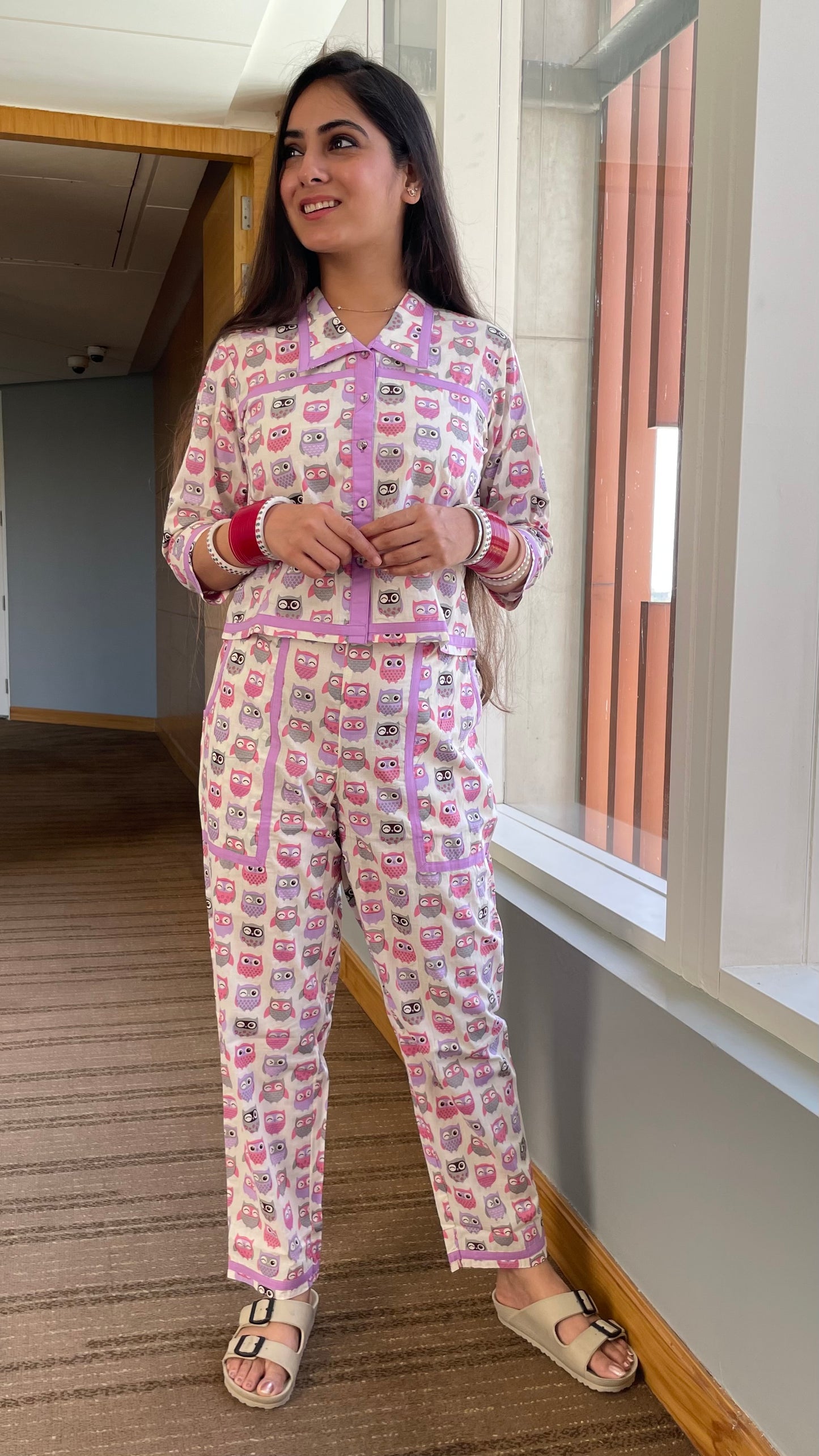 Lily Cream Lilac Loungewear Set