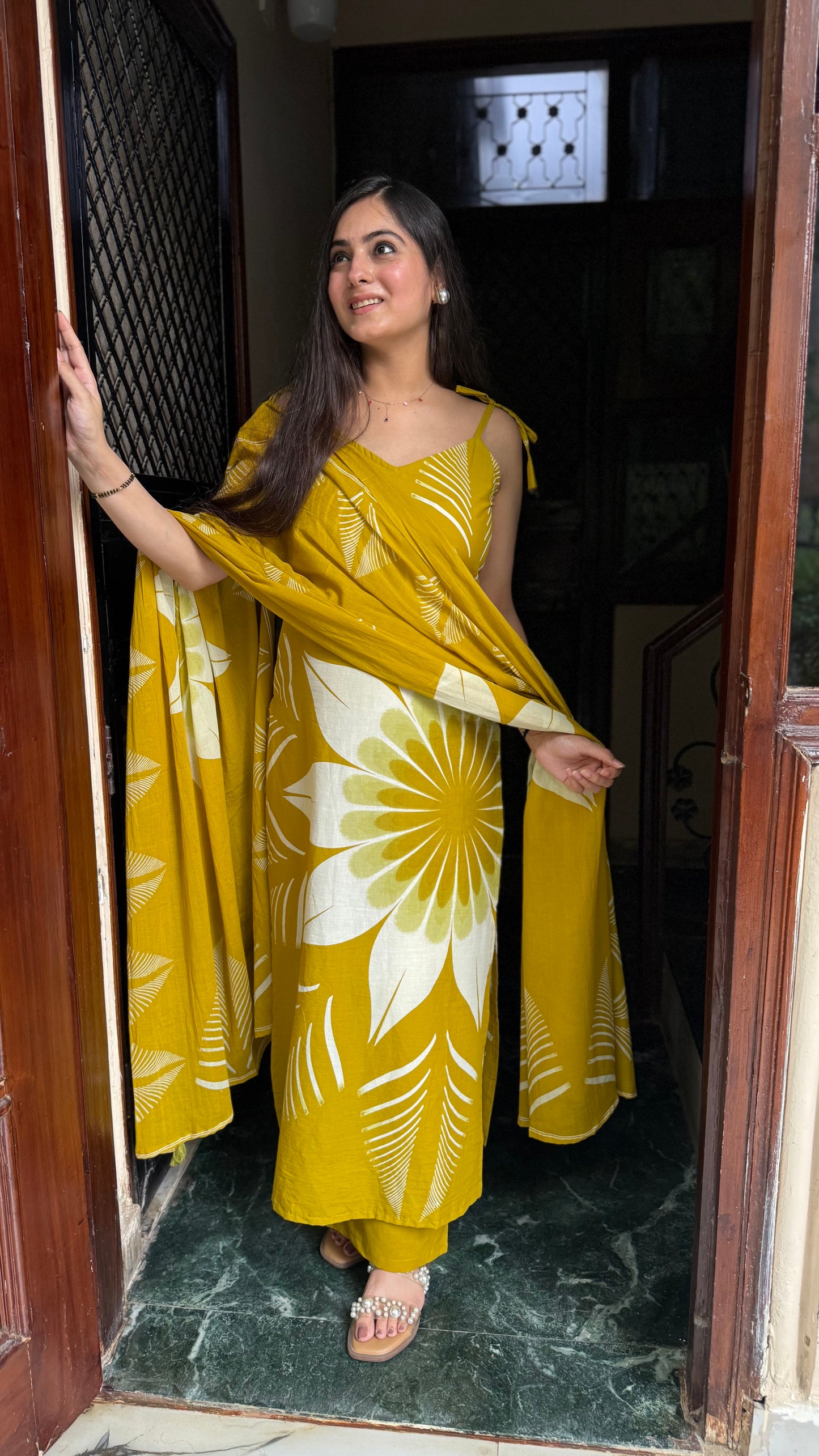 Chhavi Mustard Strap Suit