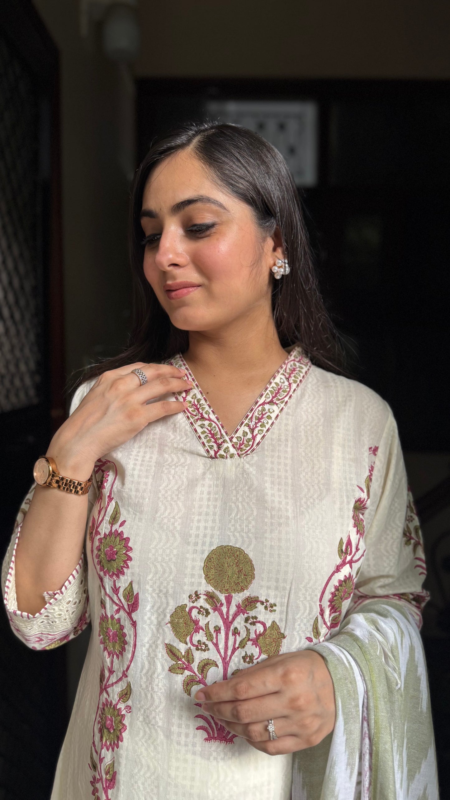Sakshi Cream A-Line Suit