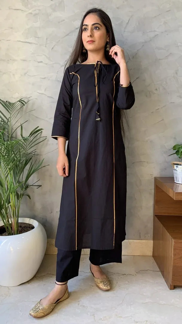 Black Gota Kurta