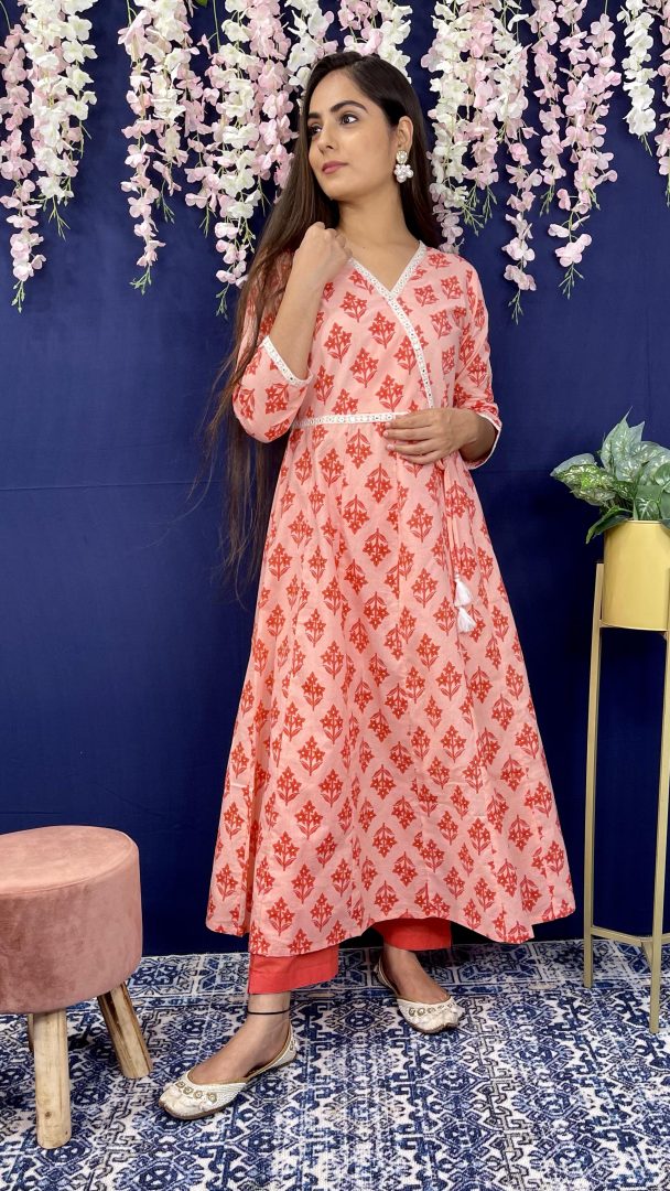 Pink Angrakha Set