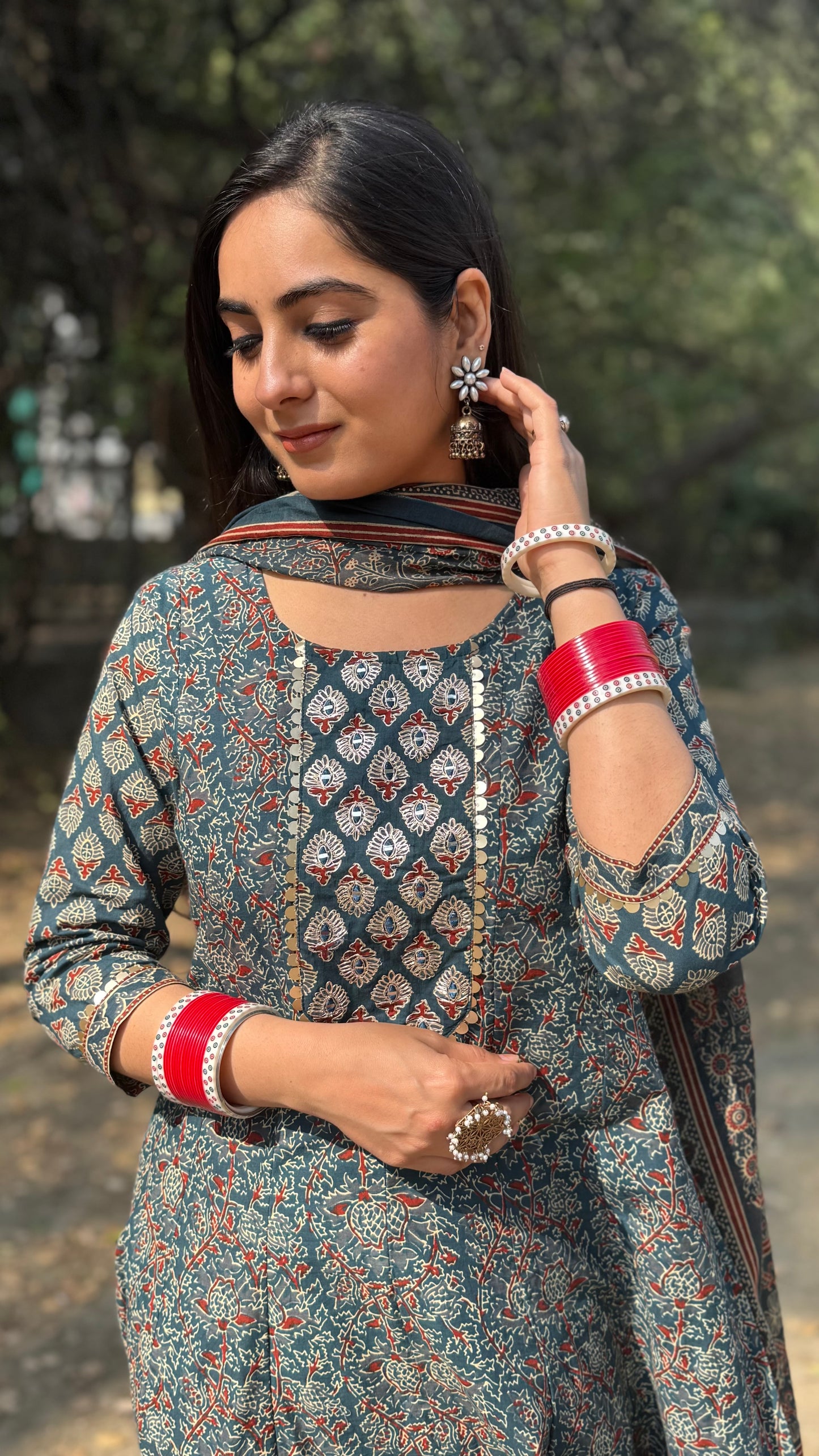 Sanya Charcoal Blue Anarkali Suit