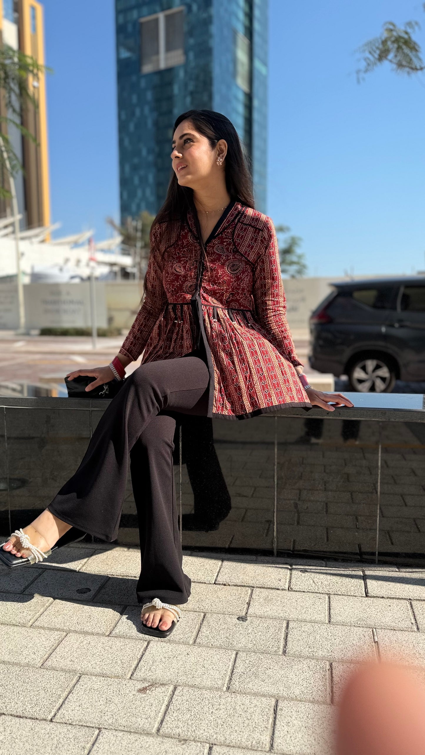 Rust Cotton Jacket Top