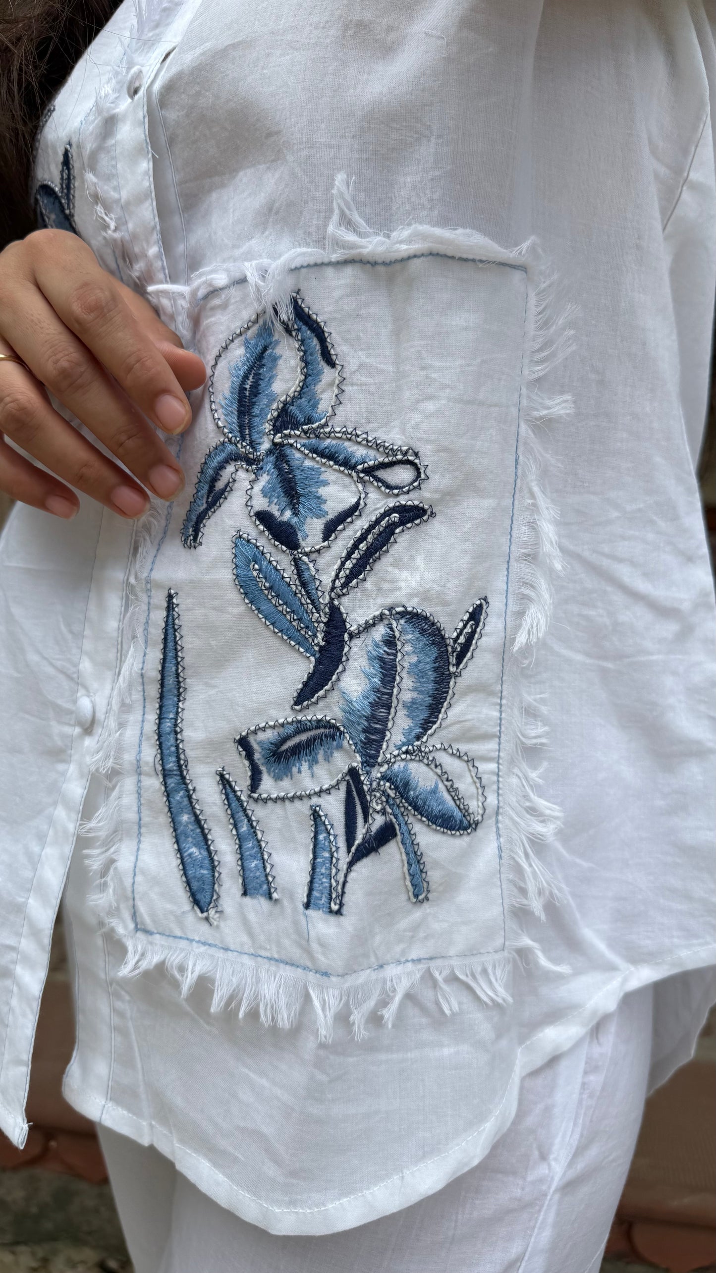 Neha White Embroidered Coord Set