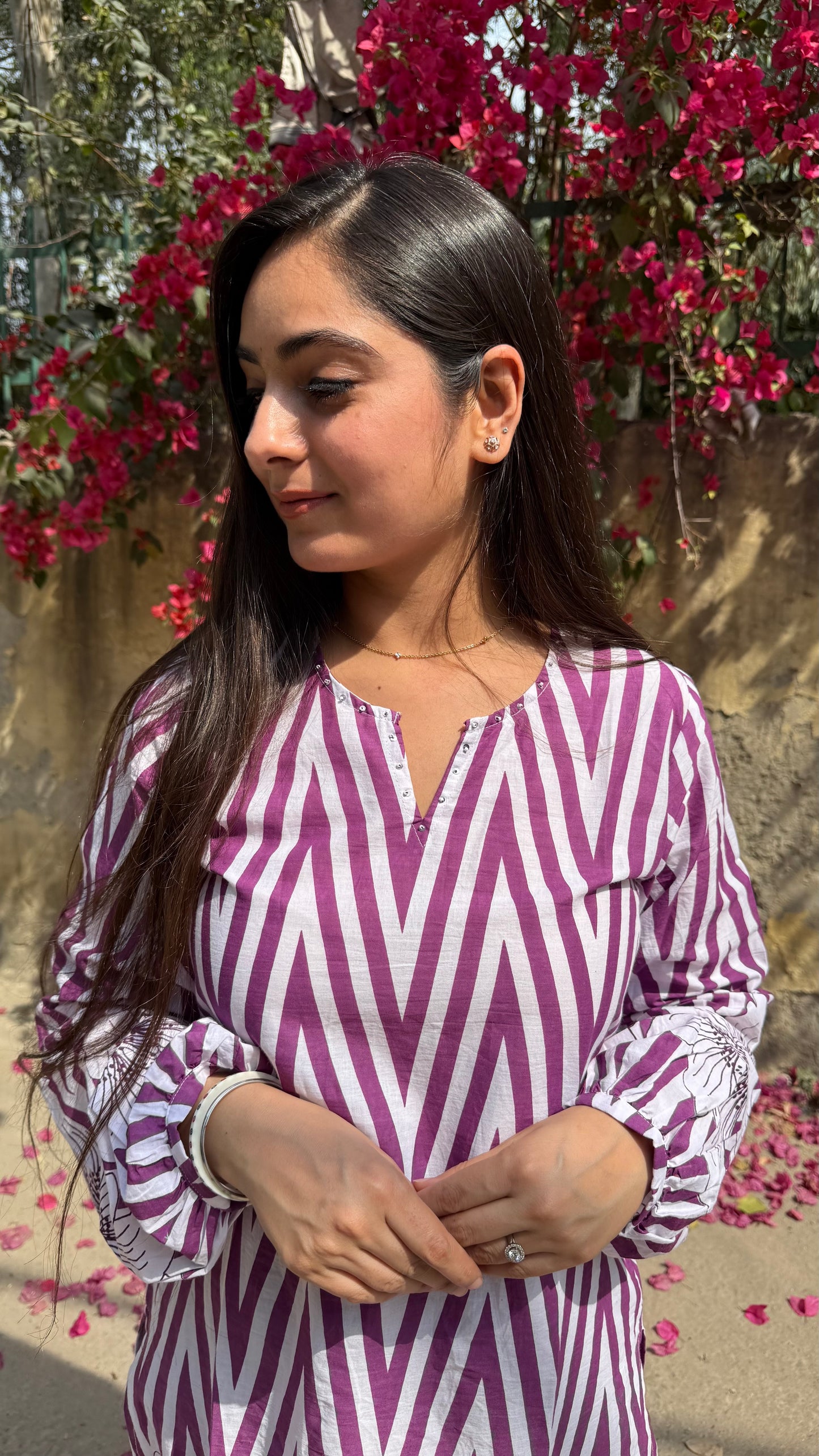 Garima Purple Printed Coord Set