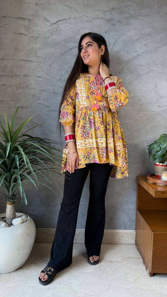 Ruchi Yellow Printed Top