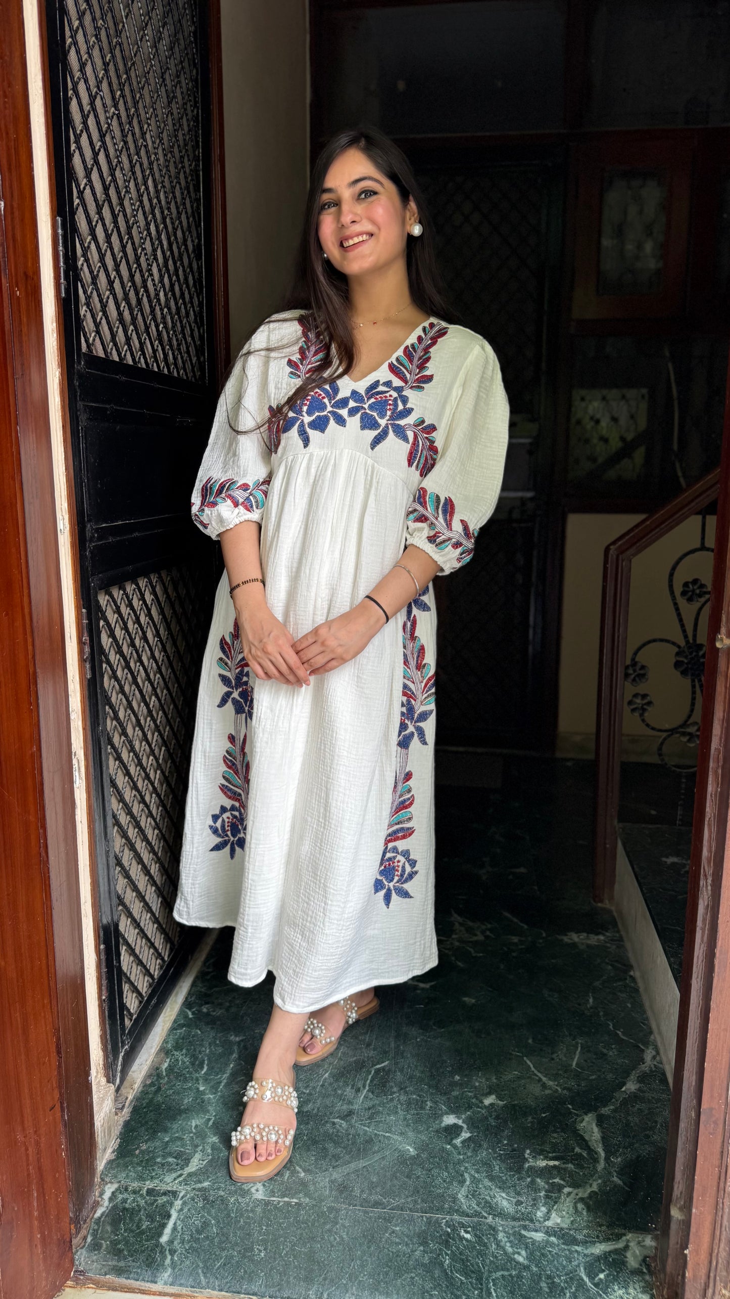 White Embroidered Dress