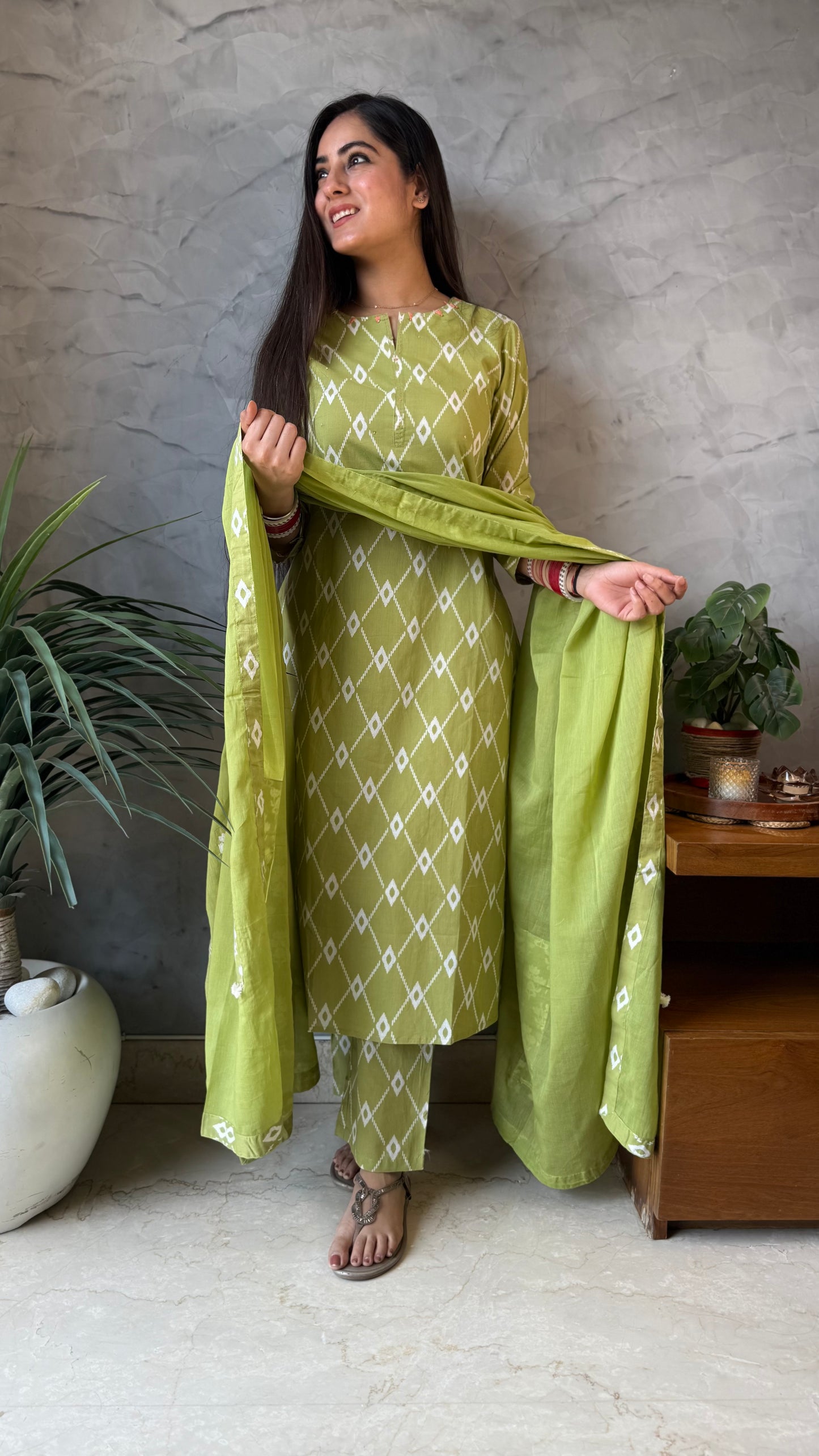 Kanika Pastel Green Printed Suit
