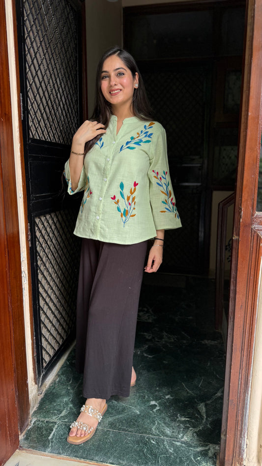 Prachi Sage Green Top