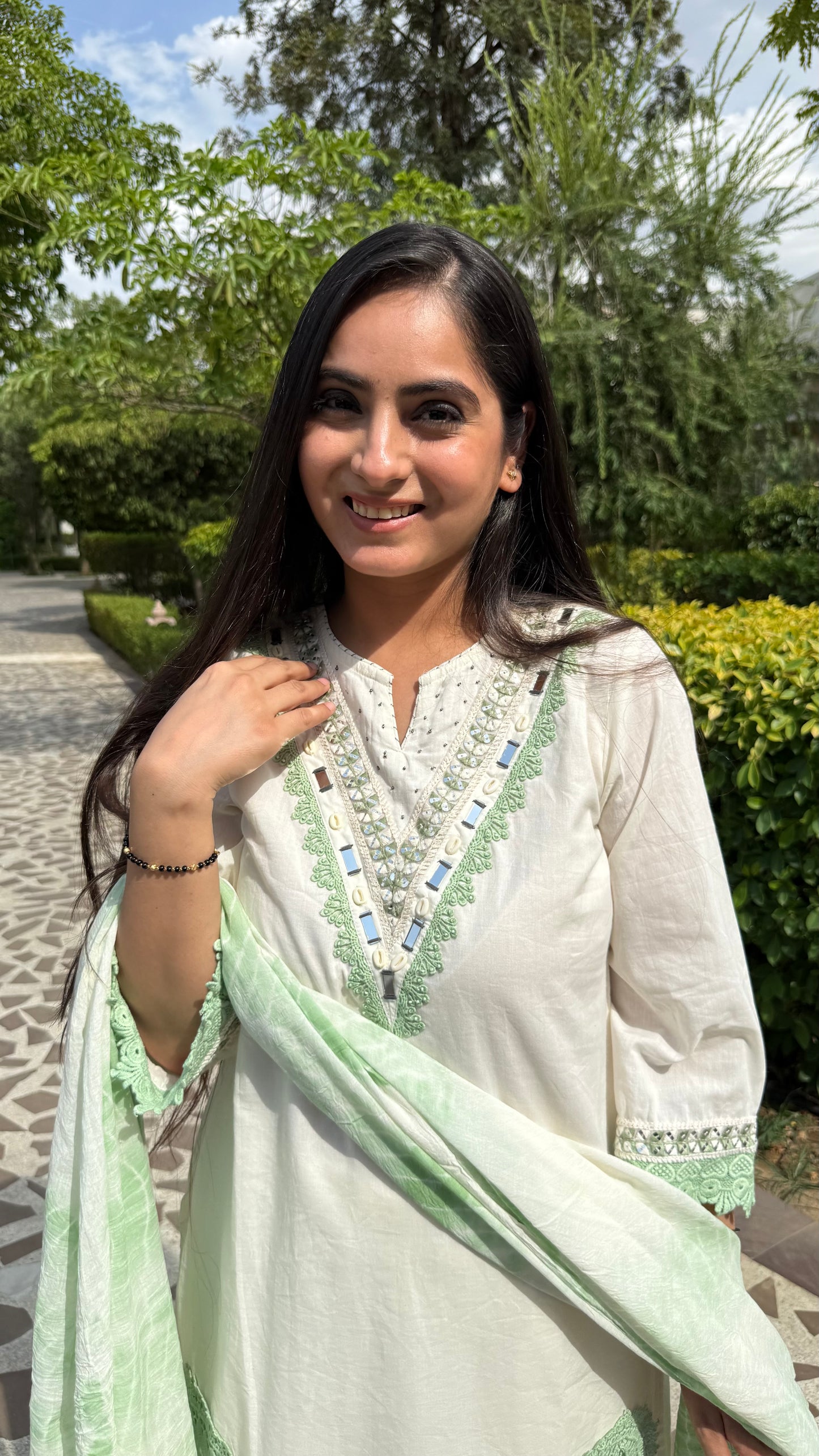 Surbhi cream Lace Suit