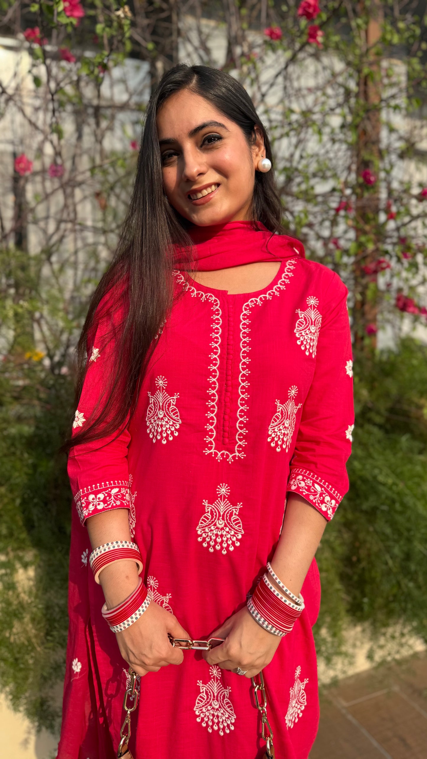 Meera Ruby Embroidered Suit