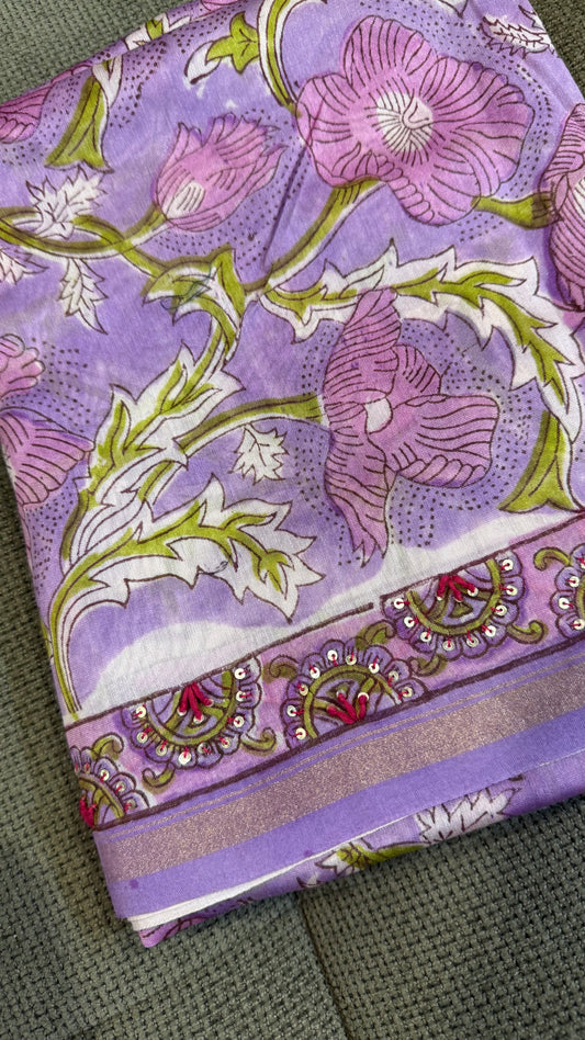 Ritu Lilac Mul Chanderi Unstitched Suit