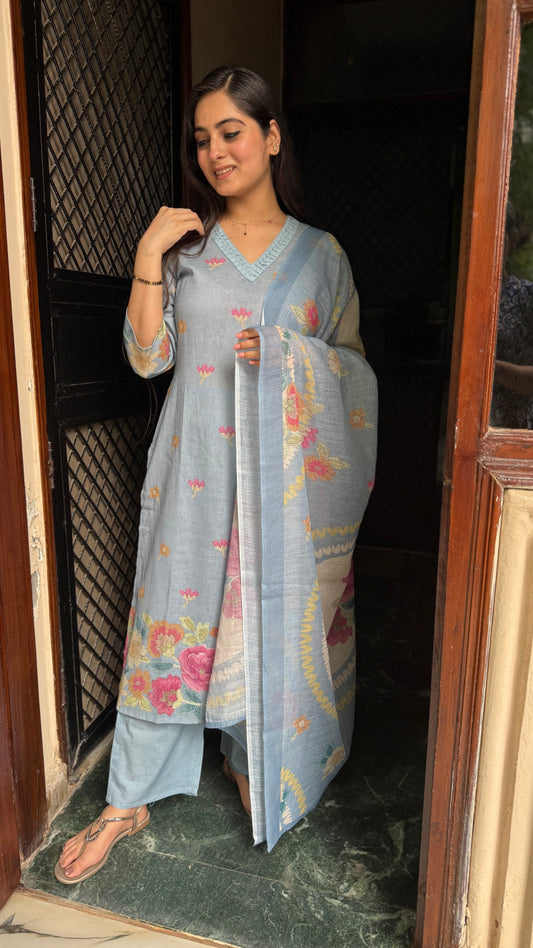 Shikha Blue Floral Suit