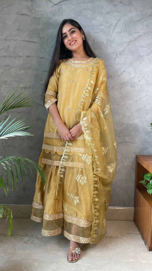 Dolly Mustard Sharara Suit