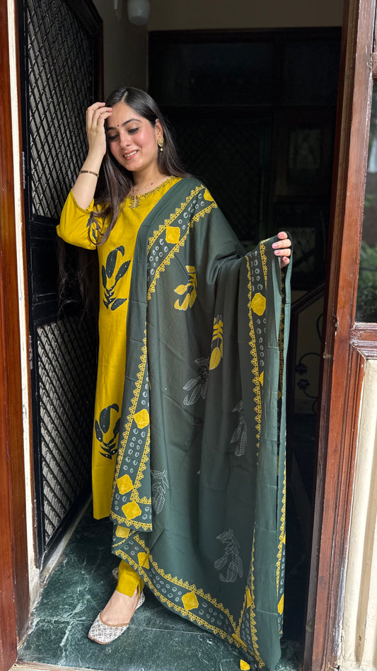 Misha Mustard Green Suit