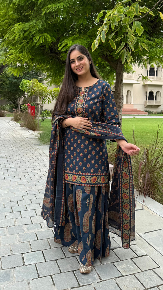 Maahi Navy Sharara Set