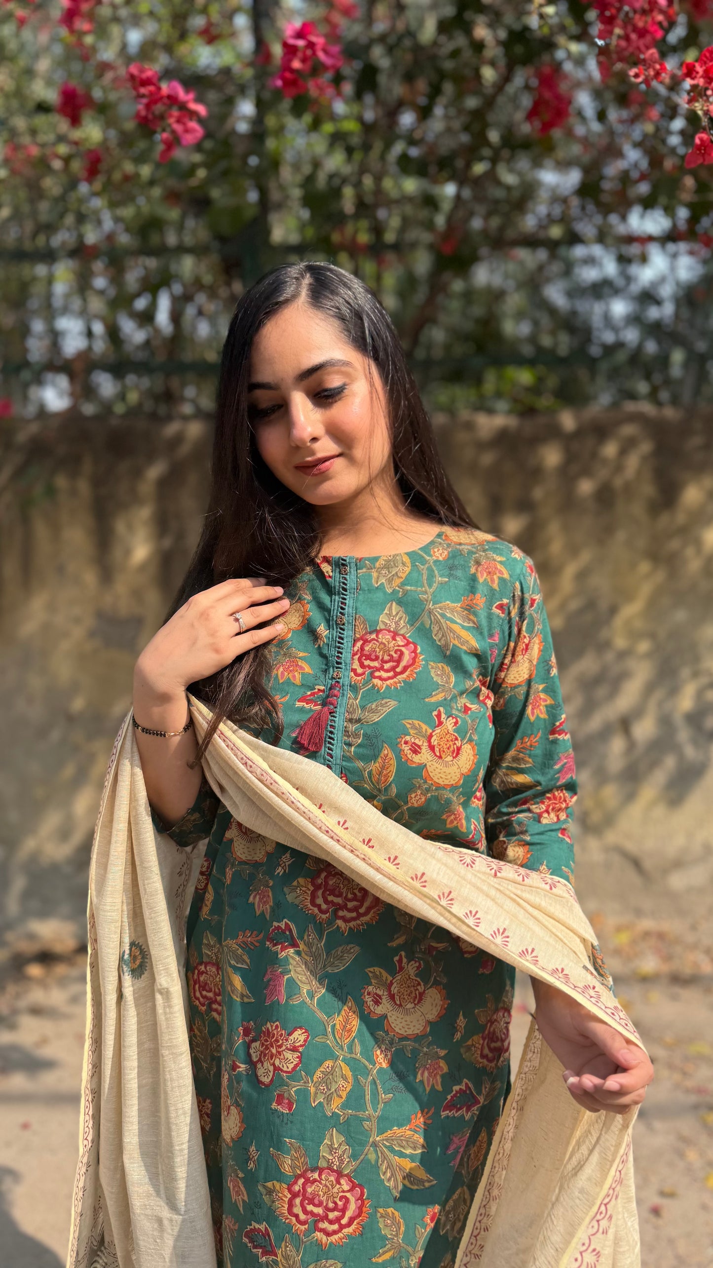 Kusum Green Cotton Suit