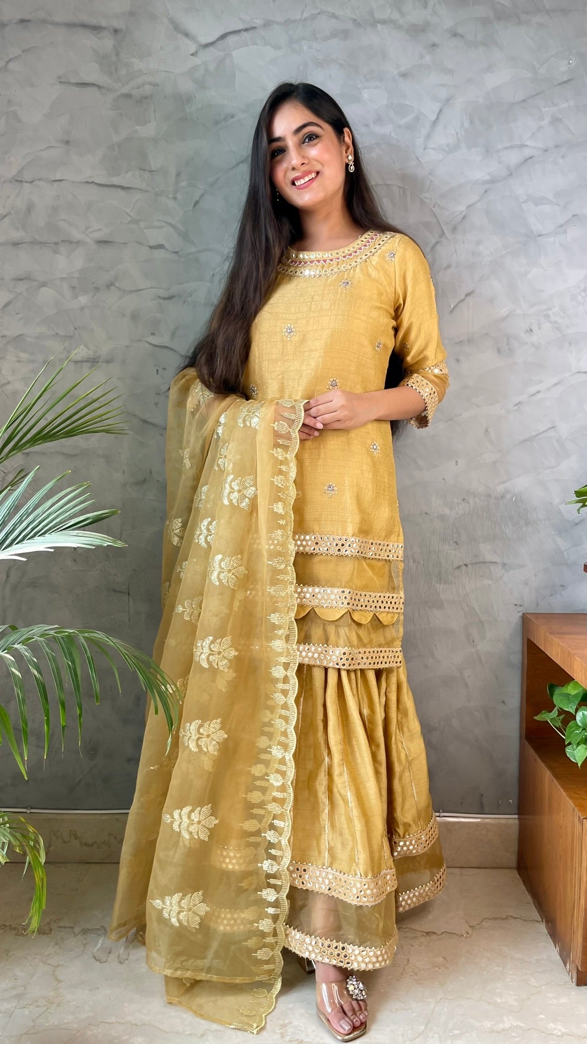 Dolly Mustard Sharara Suit