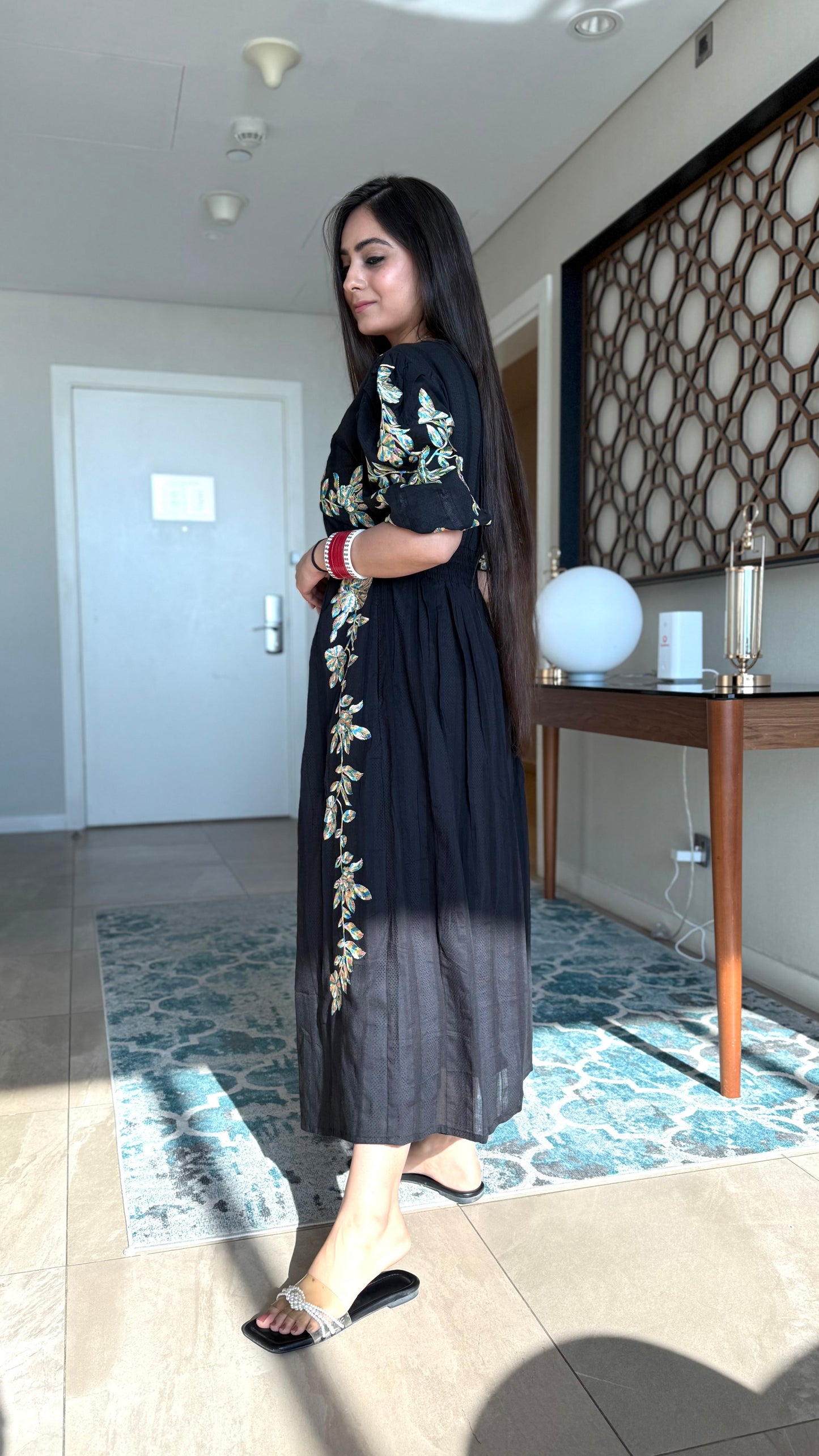 Black Embroidered Dress