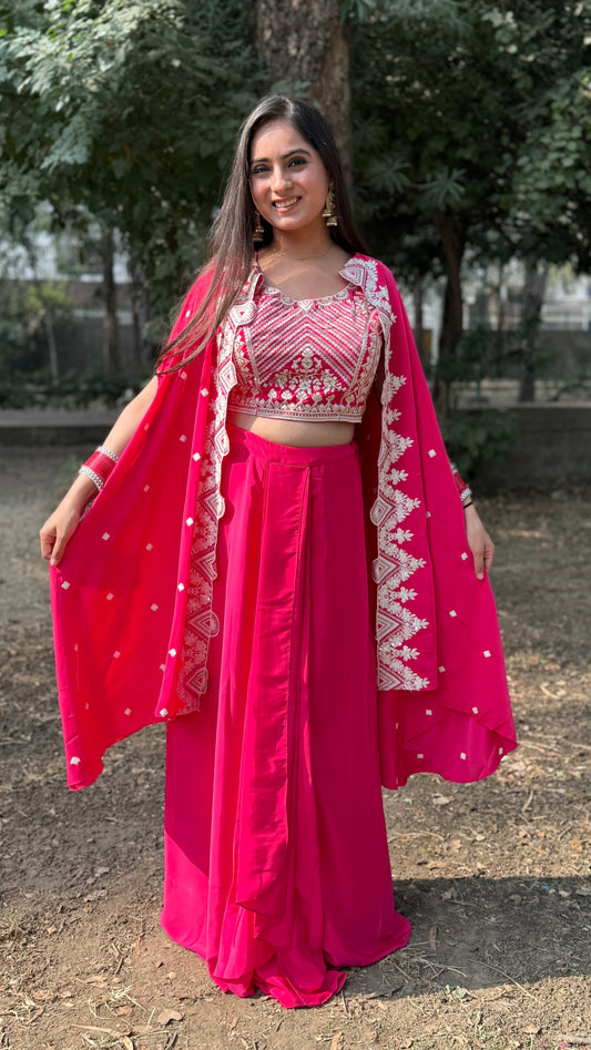 Anika Pink Cape Set