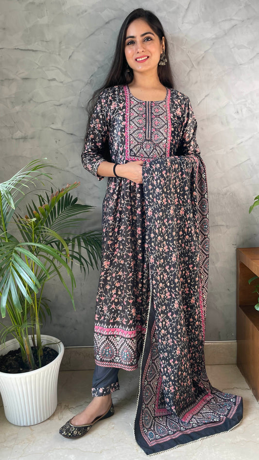 Charcoal Velvet Suit