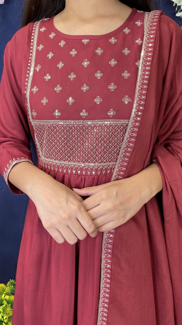 Jam Pink Anarkali Suit