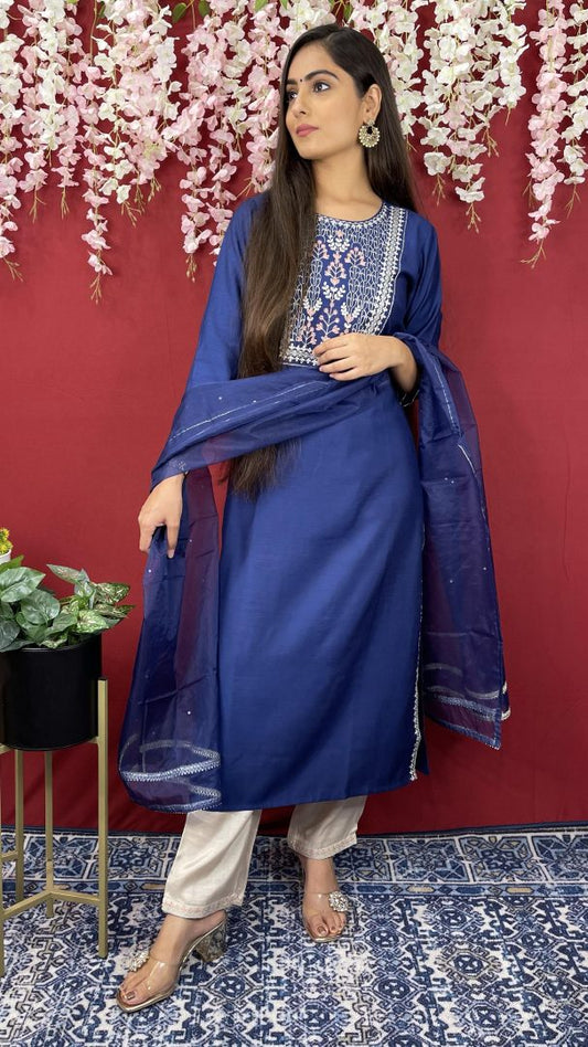 Blue Silk Suit