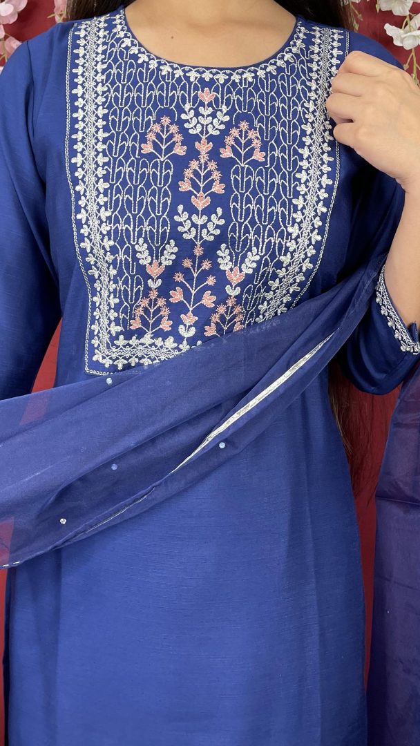 Blue Silk Suit