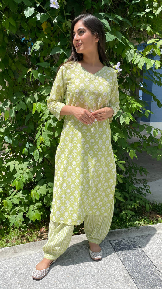Pastel Green Kurta Salwar Set