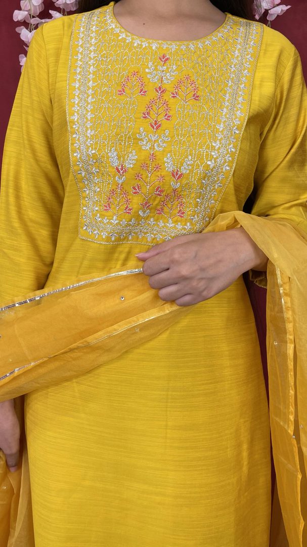 Yellow Silk Suit