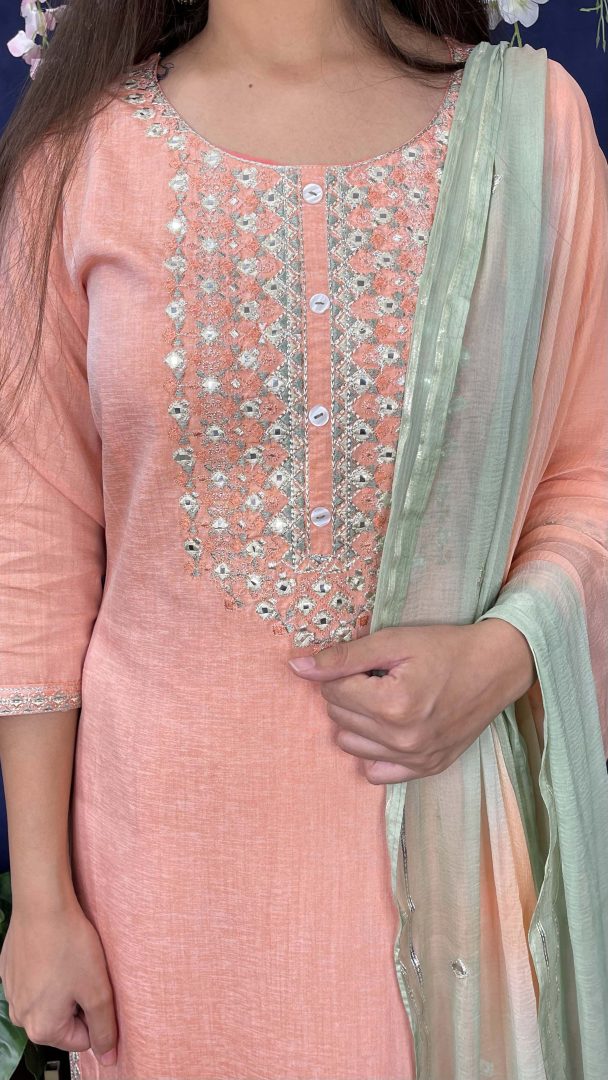 Peach Silk Suit