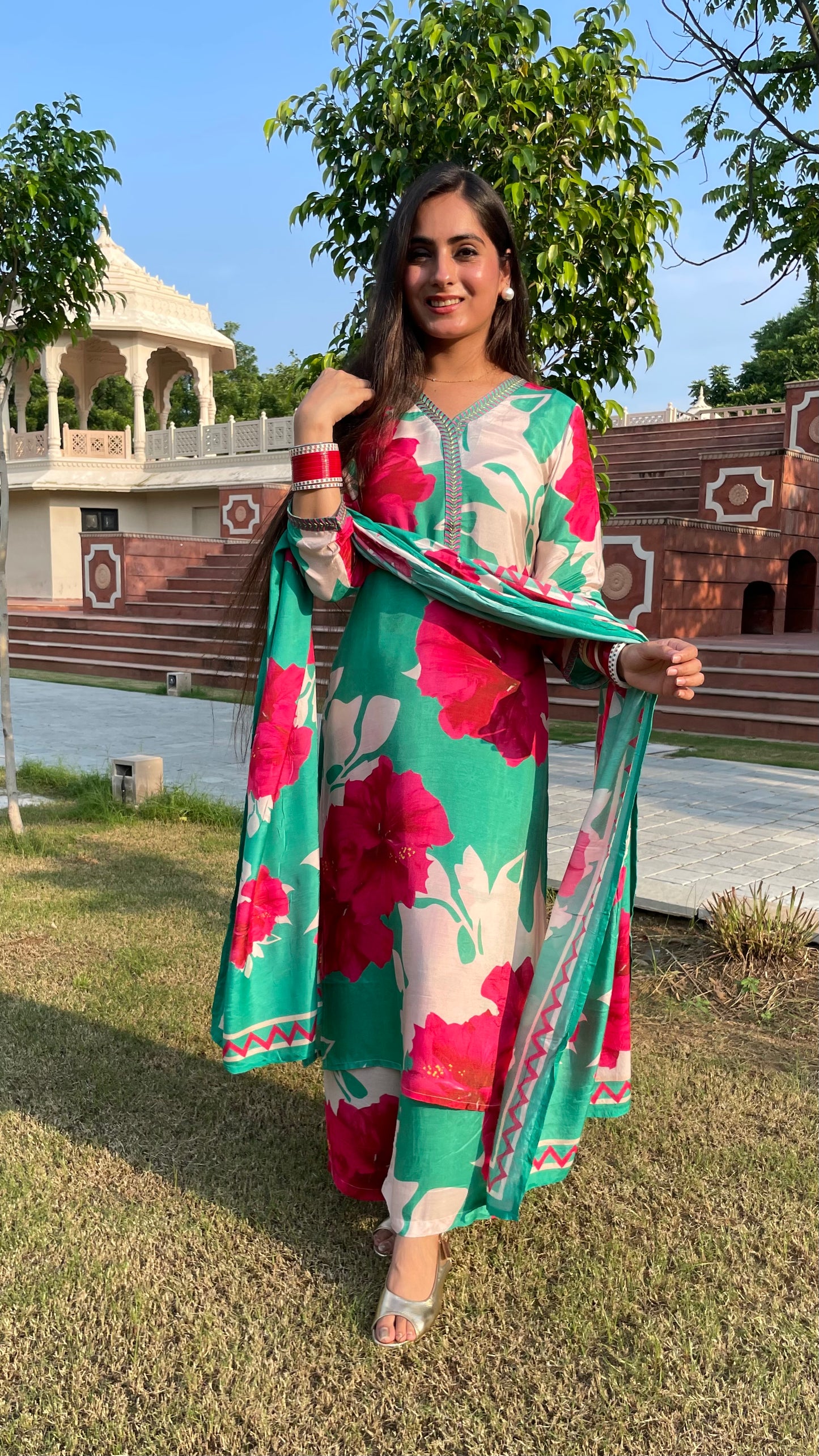 Ritu Green Muslin Suit