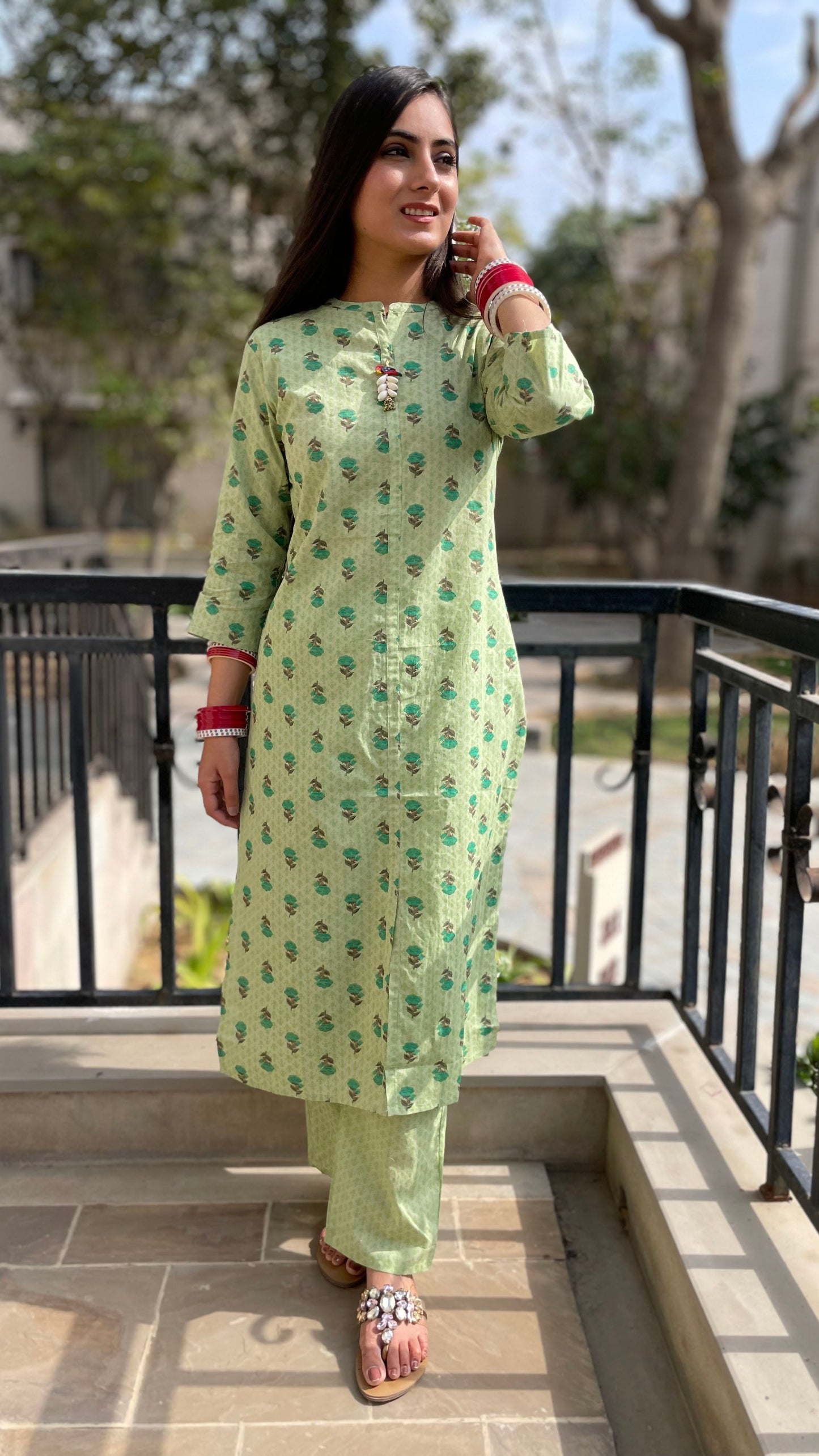 Leaf Green Kurta Set