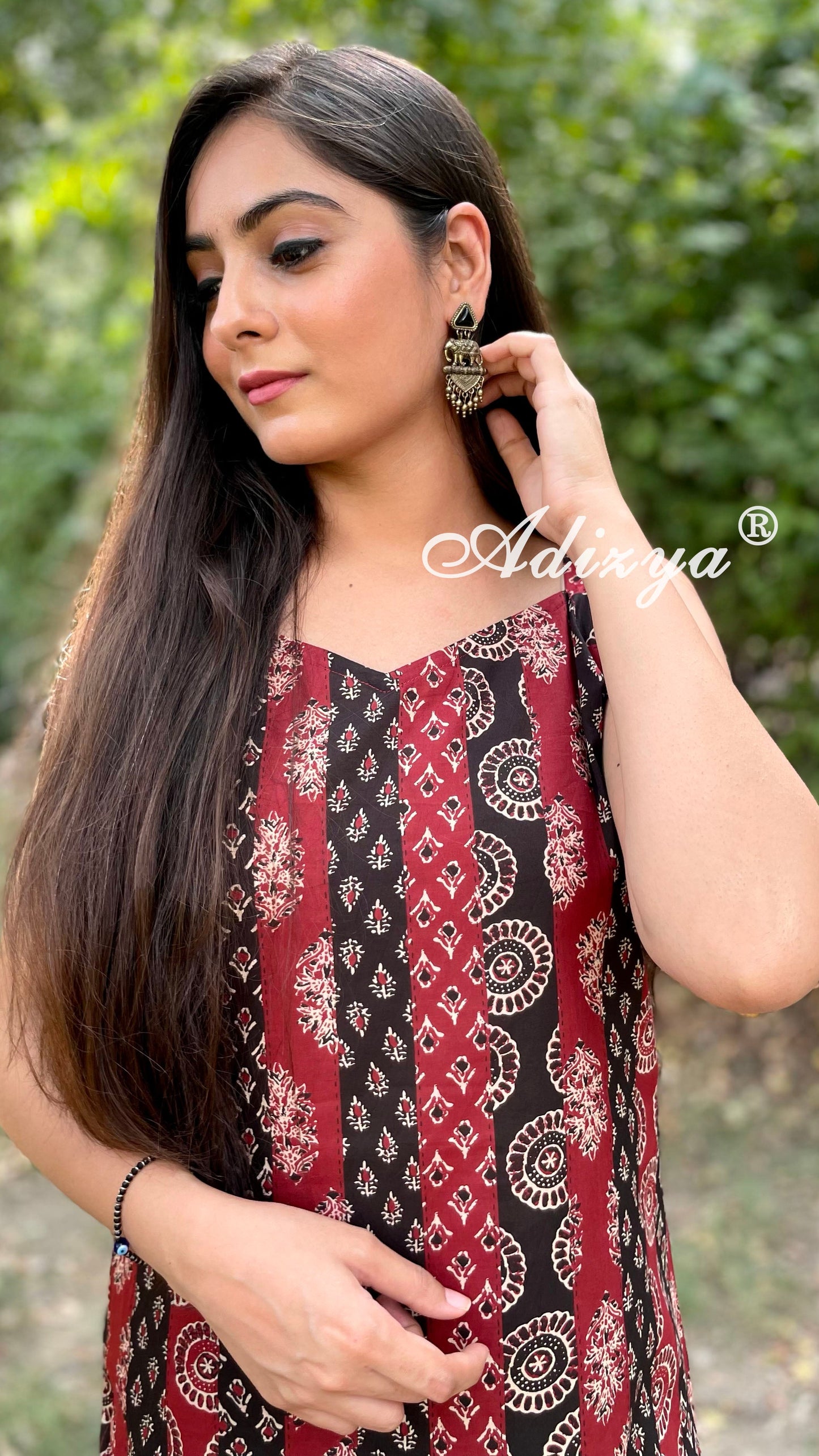 Maroon Black Kurta Pant Set