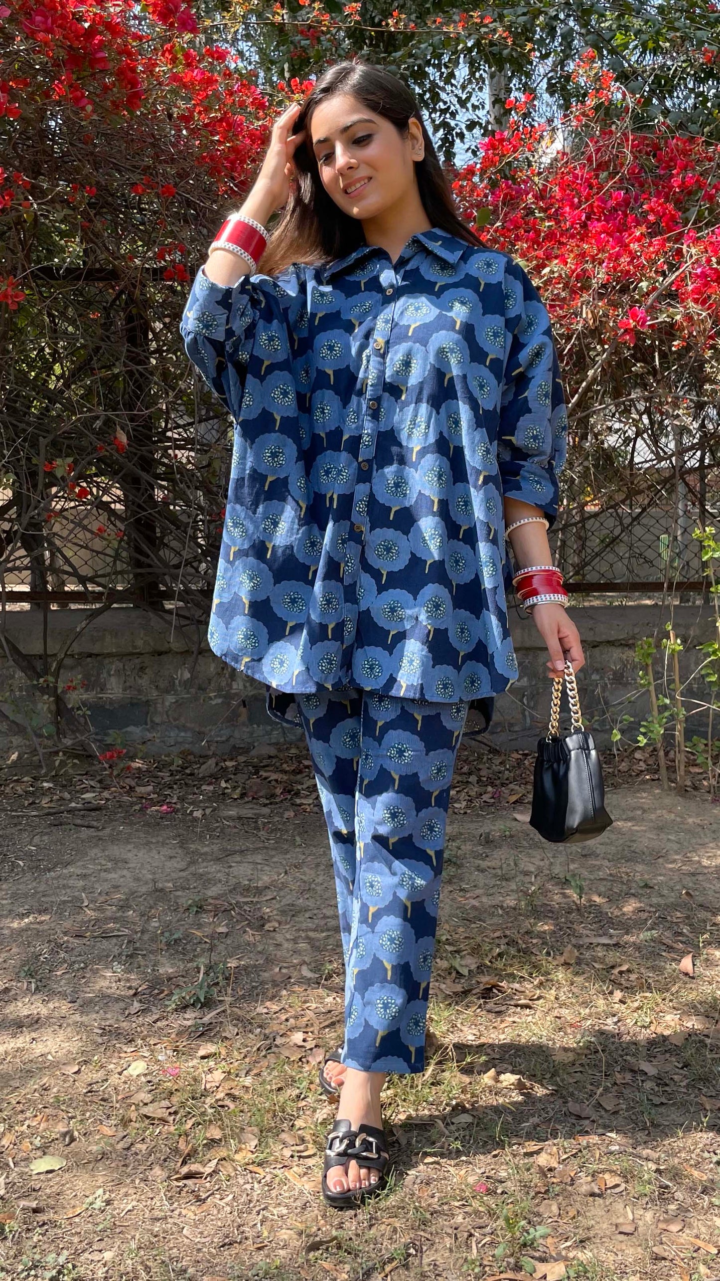 Blue Corduroy Coord Set