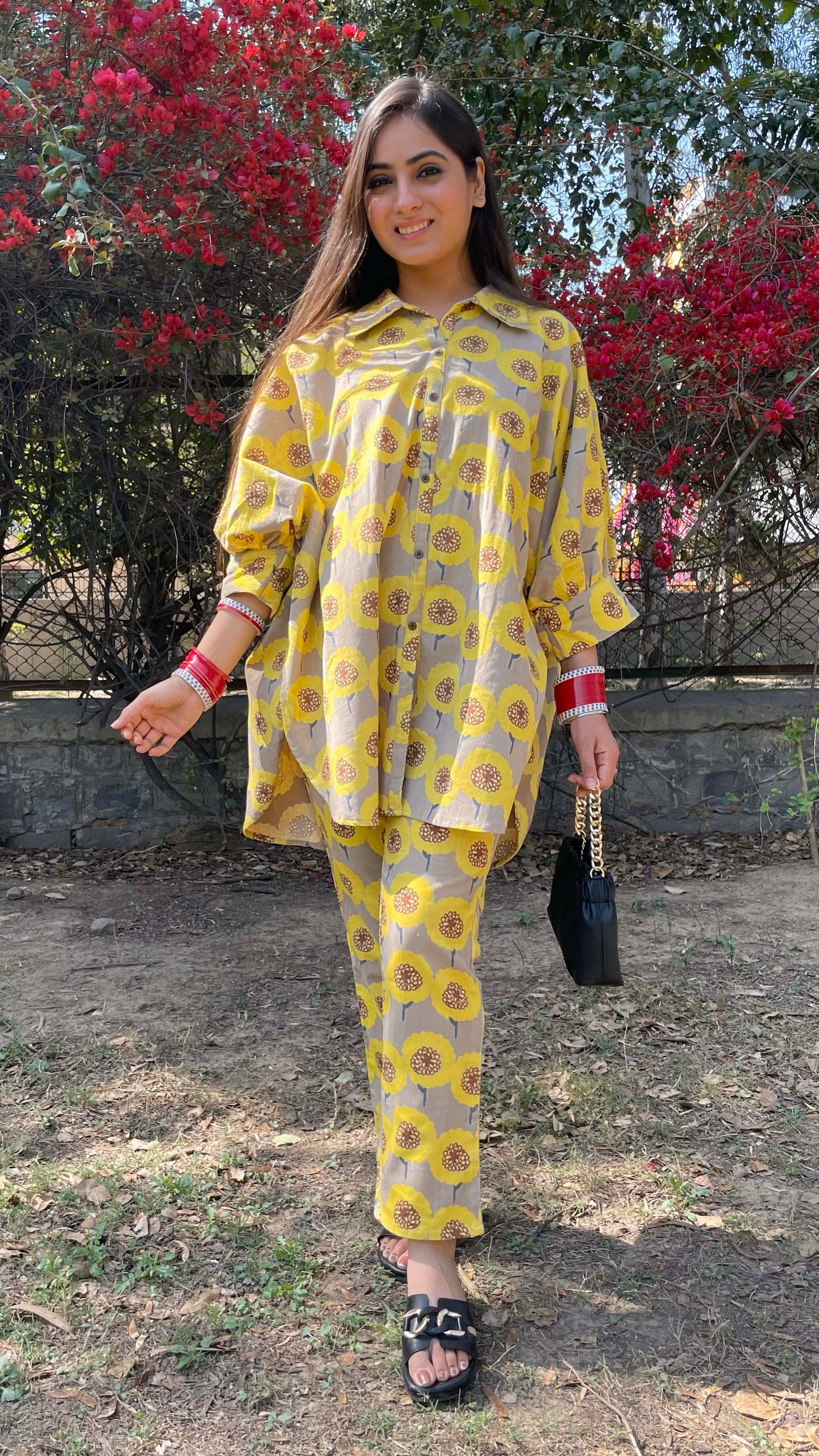 Yellow Corduroy Coord Set