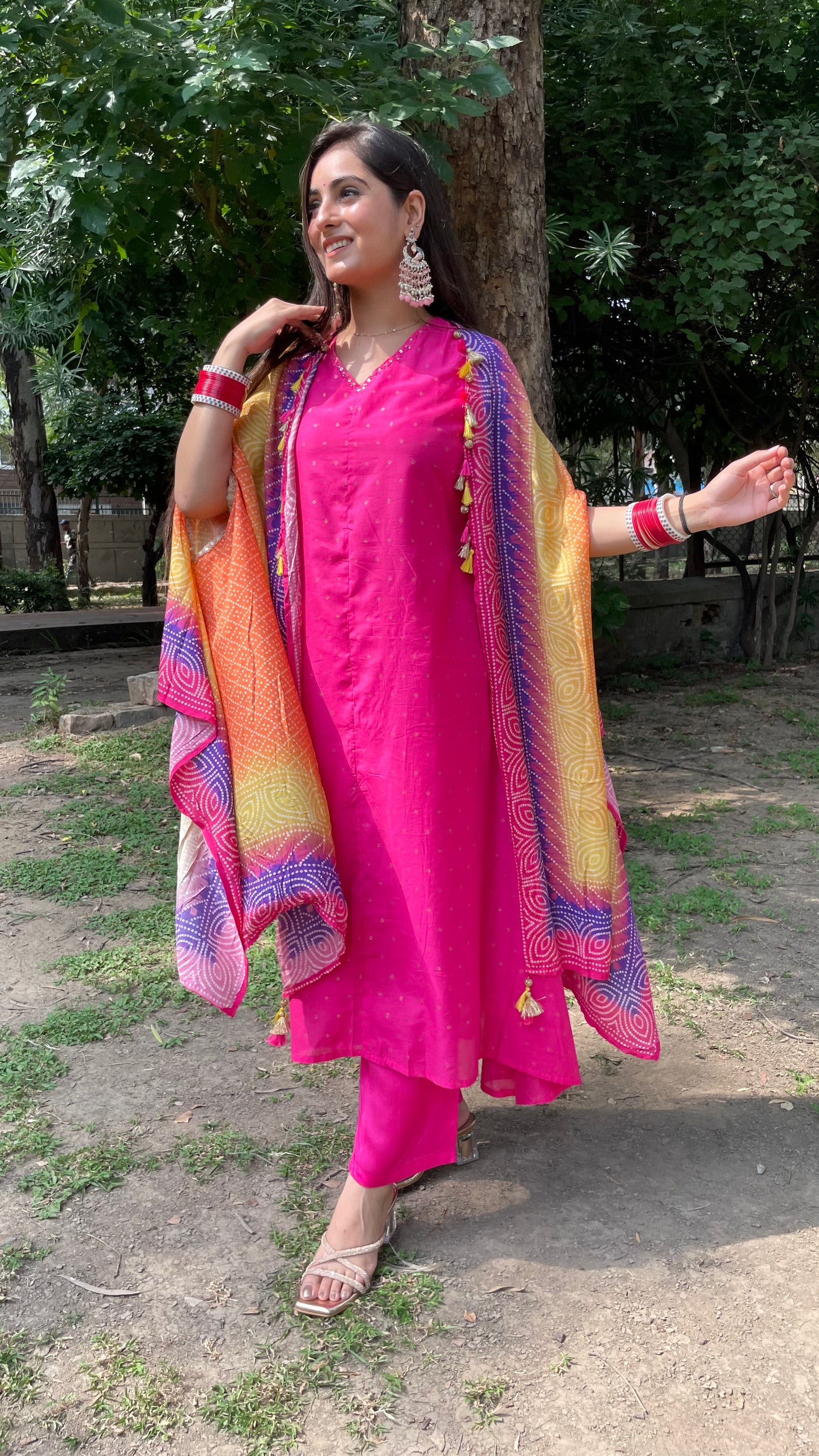 Apoorva Pink Cape Set