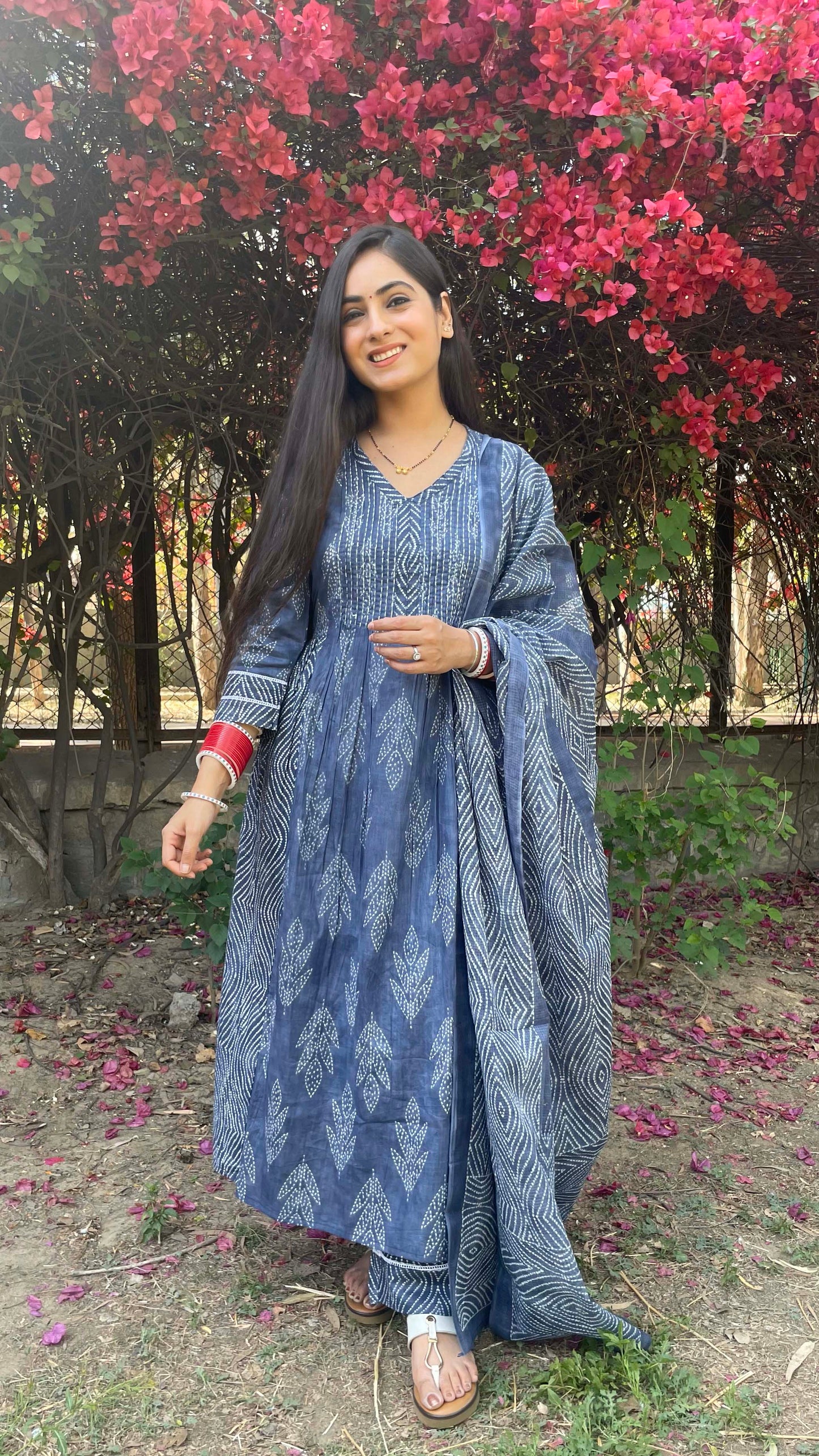 Grey Pintuck A-line Suit