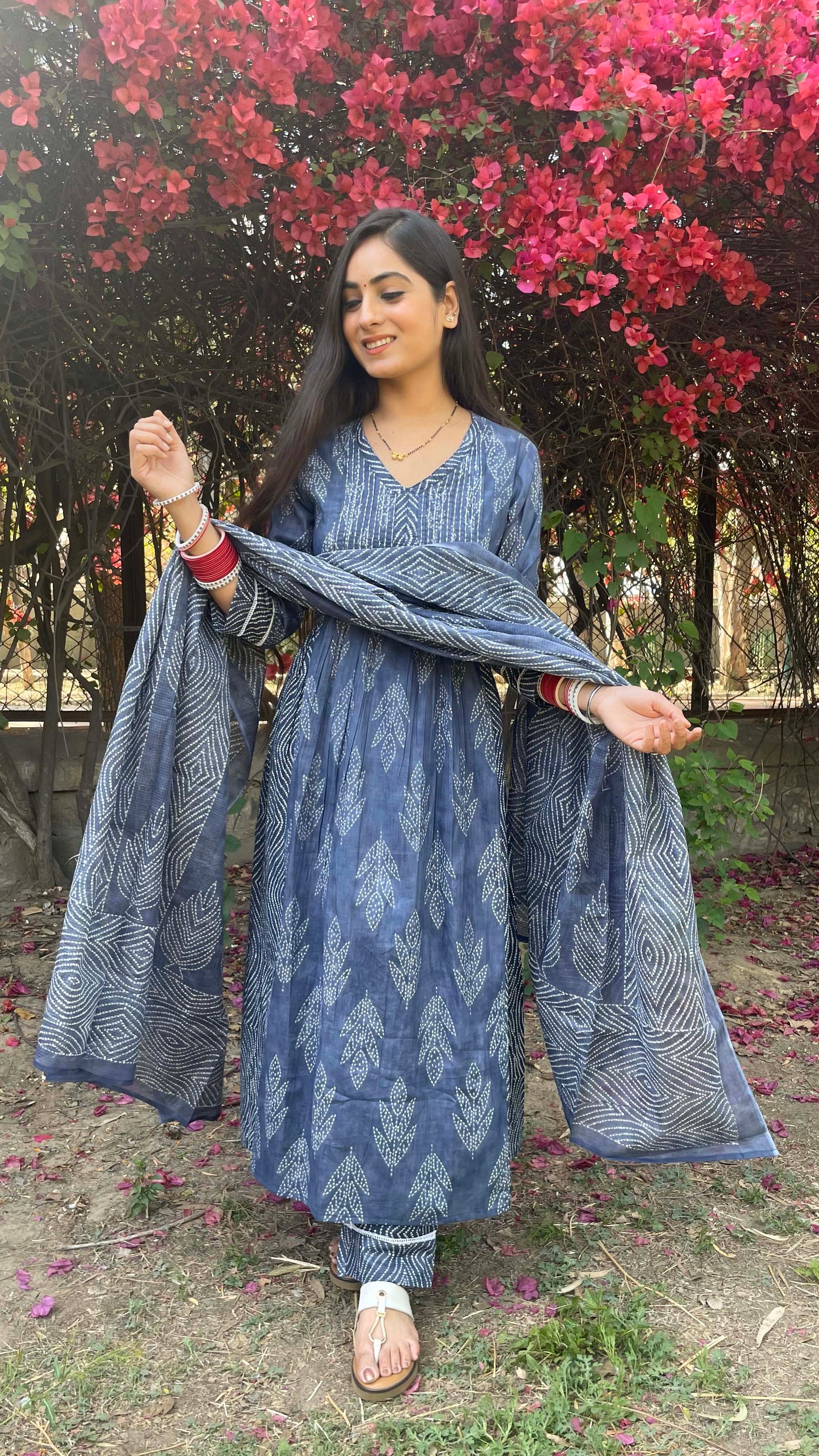 Grey Pintuck A-line Suit