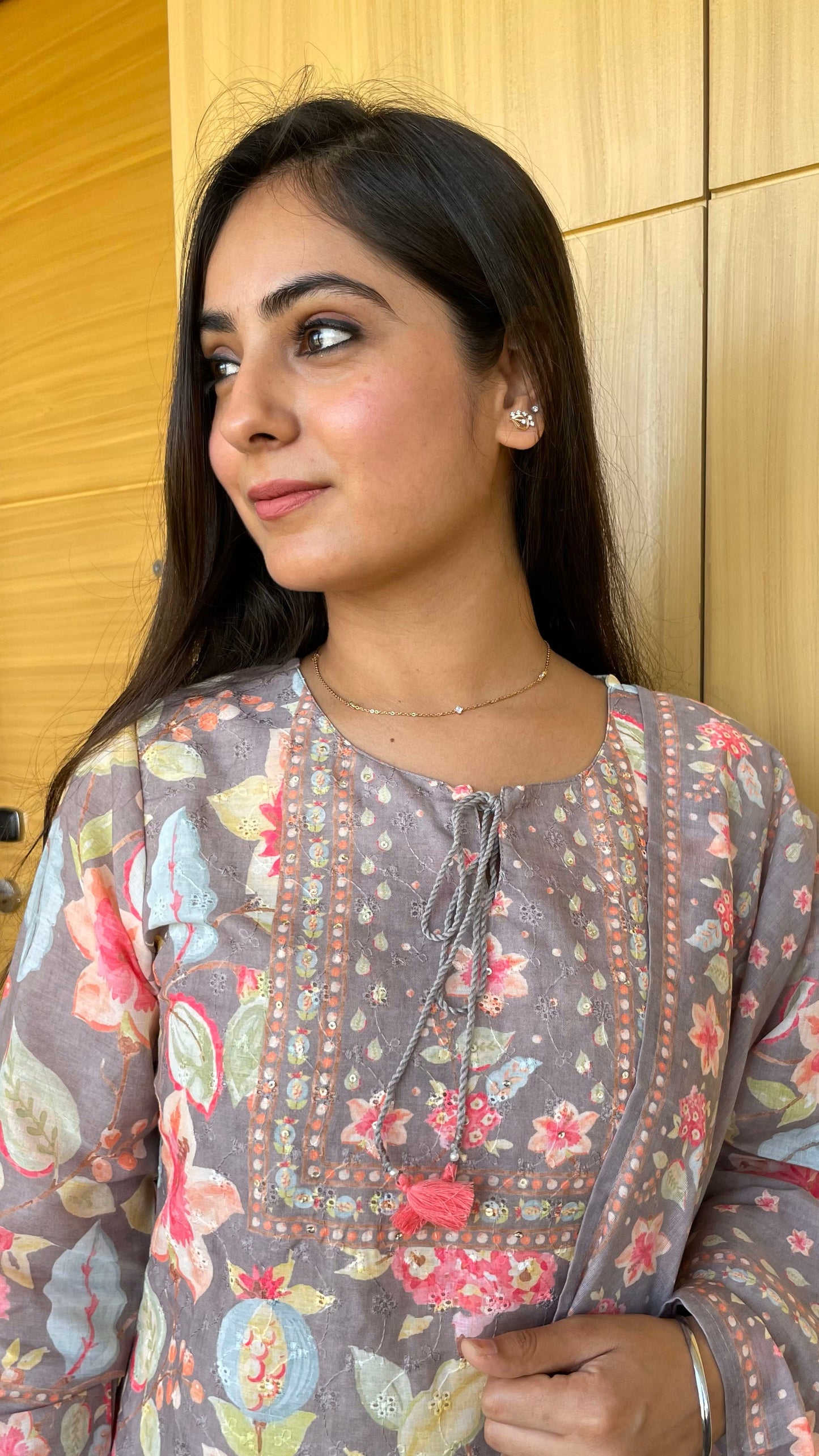 Rehmat Grey Schiffli Suit
