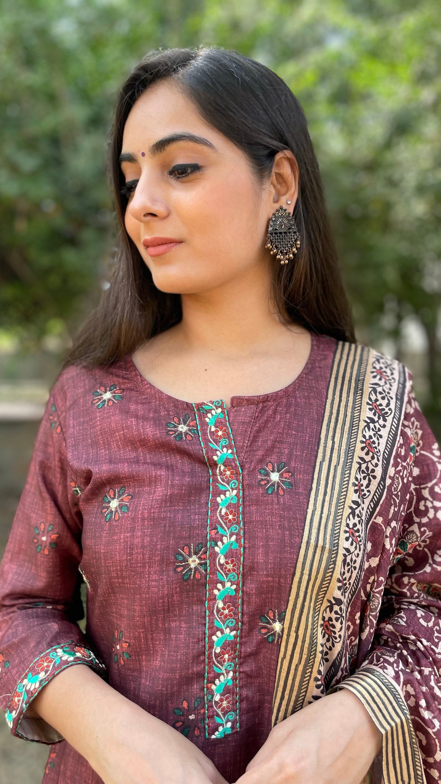 Rust Tussar Silk Suit