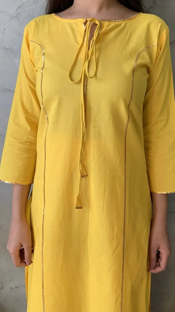 Yellow Gota Kurta
