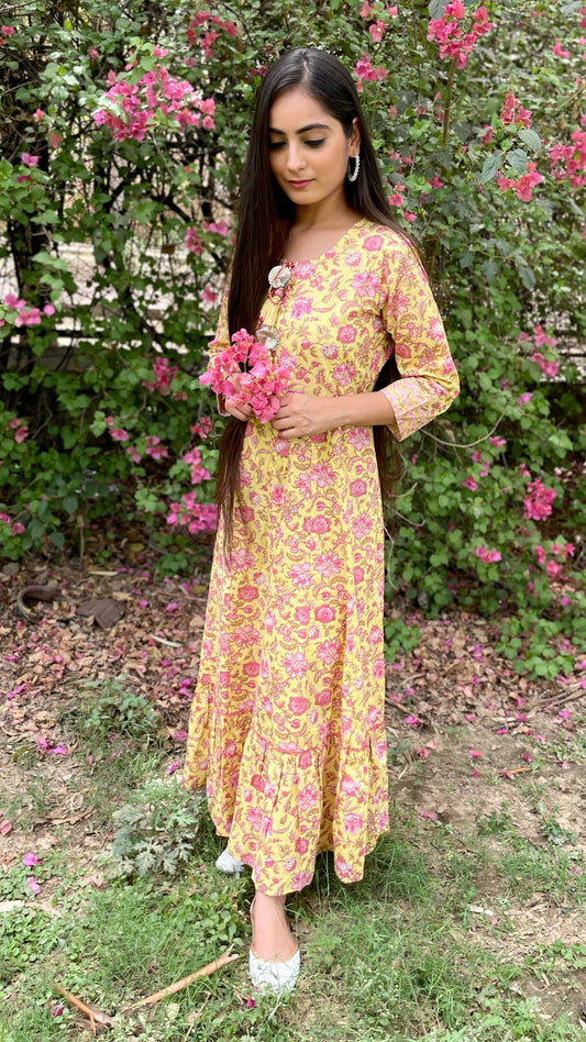 Yellow Embroidered Dress