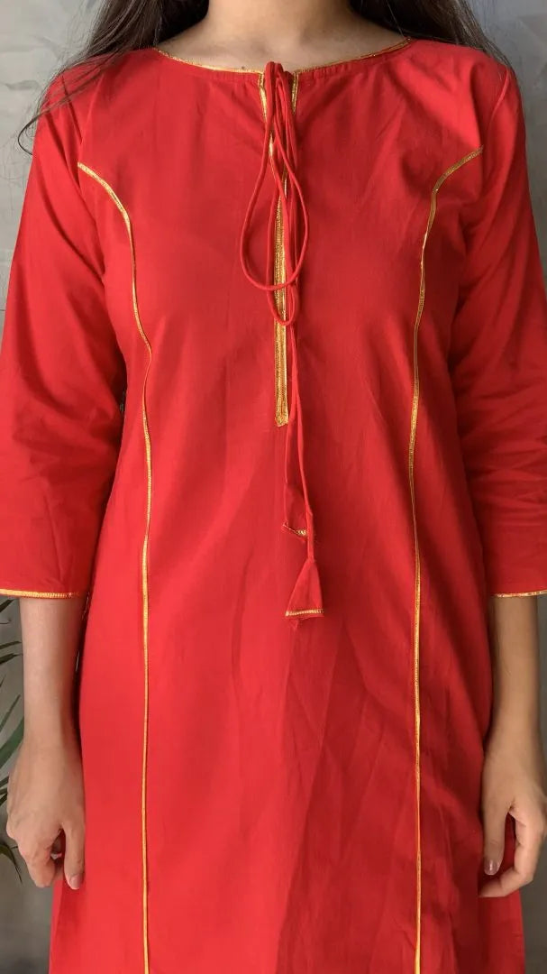 Red Gota Kurta