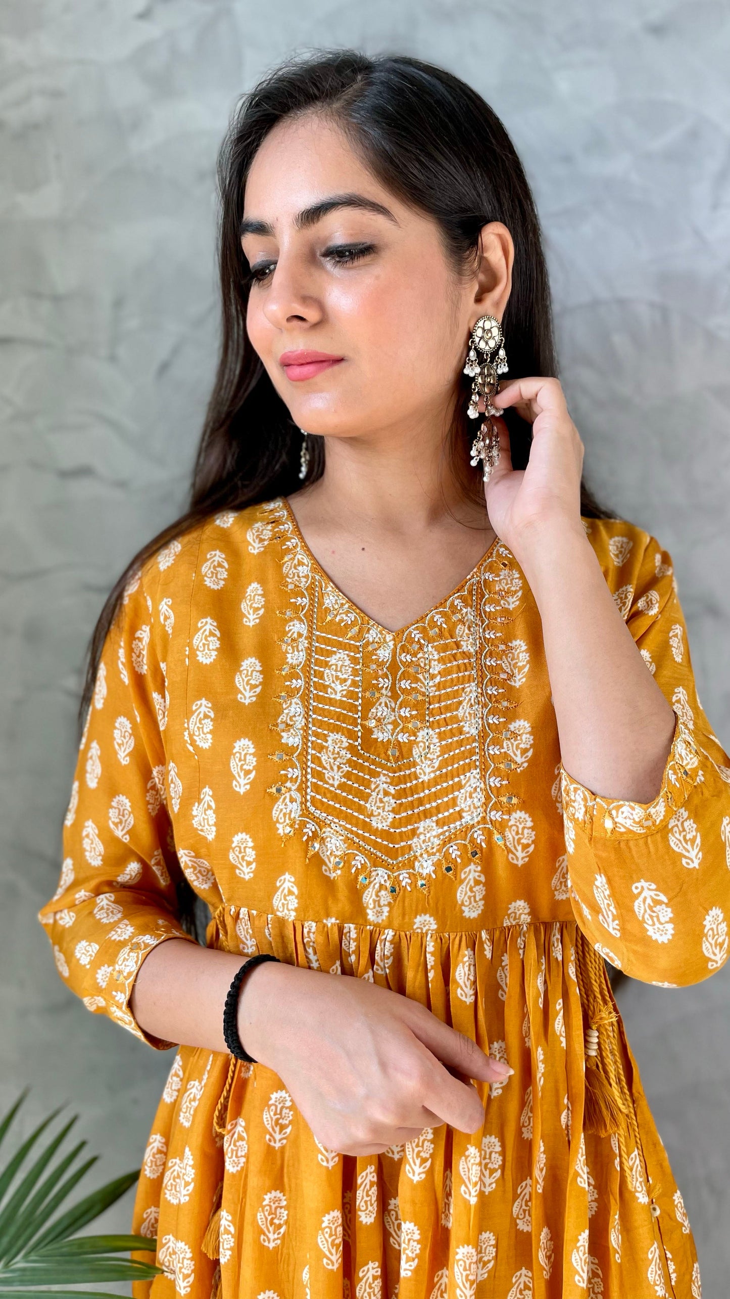 Mustard Muslin Coord Set